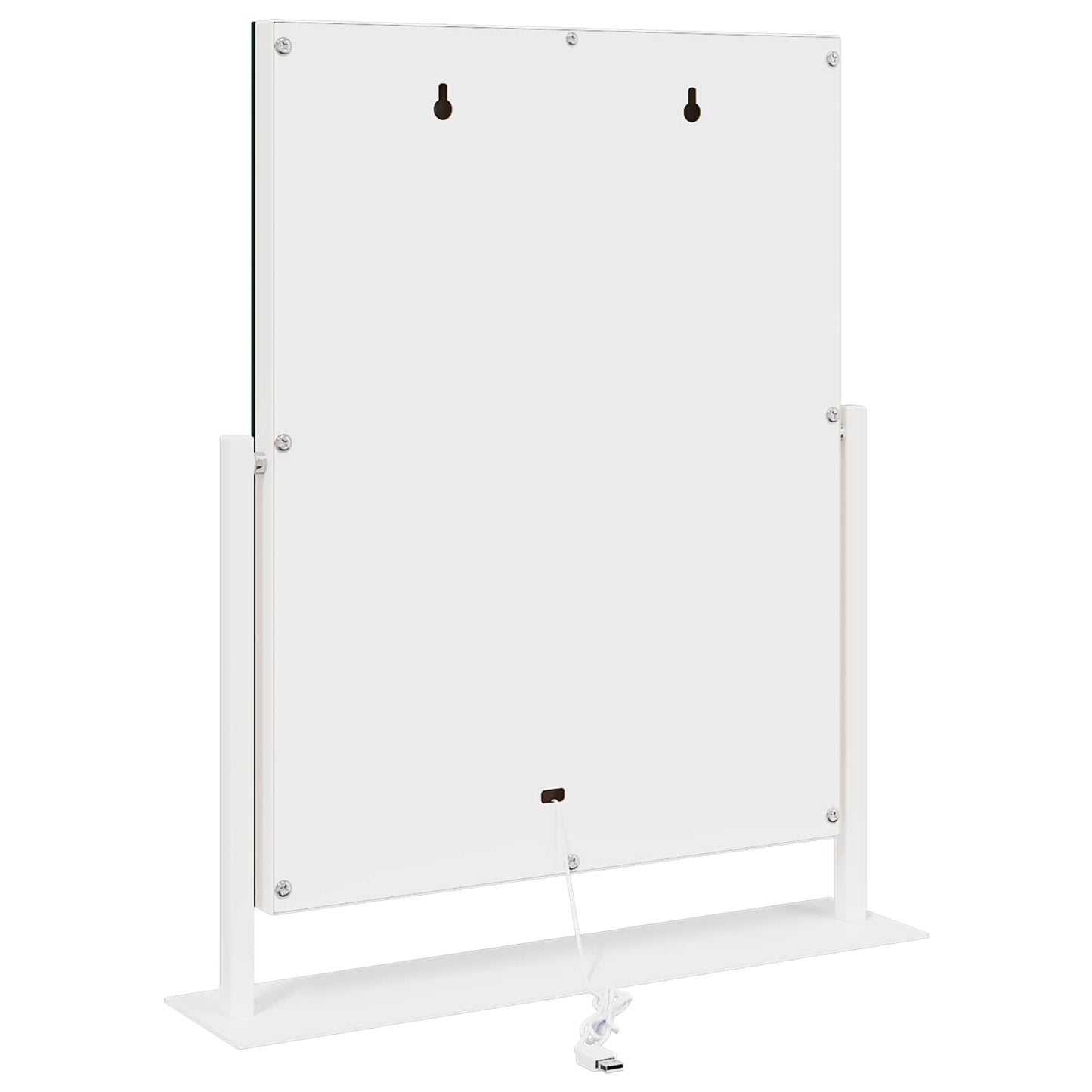 LED Schminkspiegel Weiß 44 x 10 x 53 cm Glas und Stahl