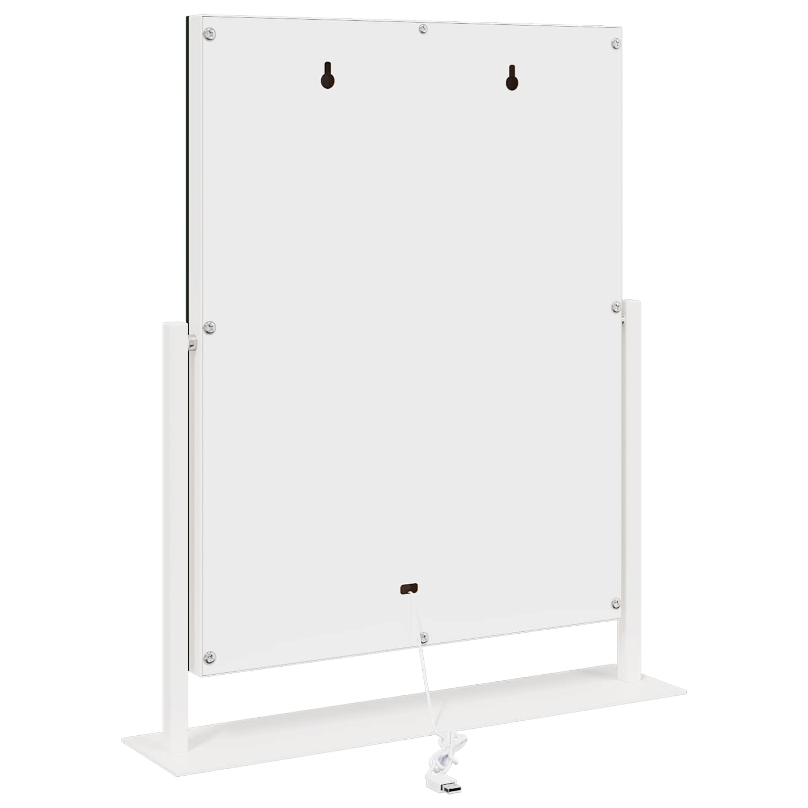 LED Schminkspiegel Weiß 44 x 10 x 53 cm Glas und Stahl