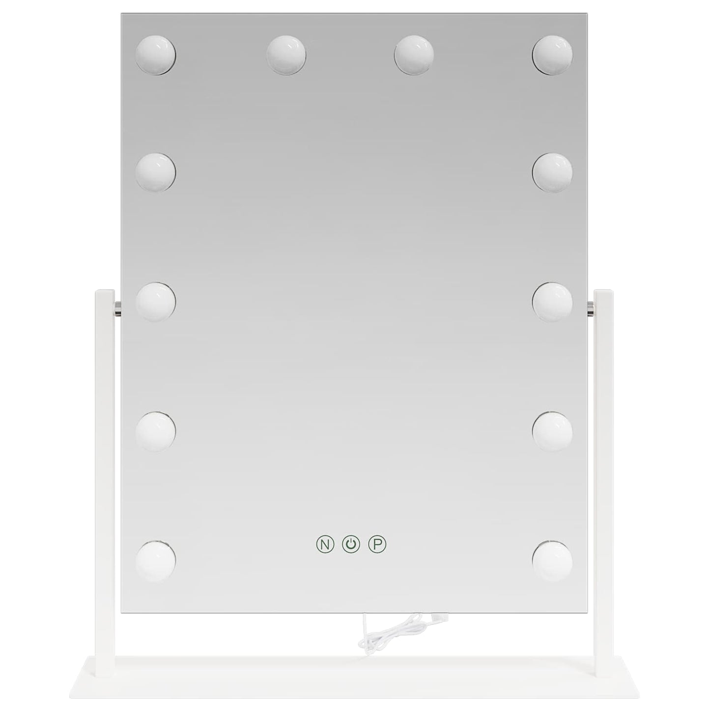 LED Schminkspiegel Weiß 44 x 10 x 53 cm Glas und Stahl