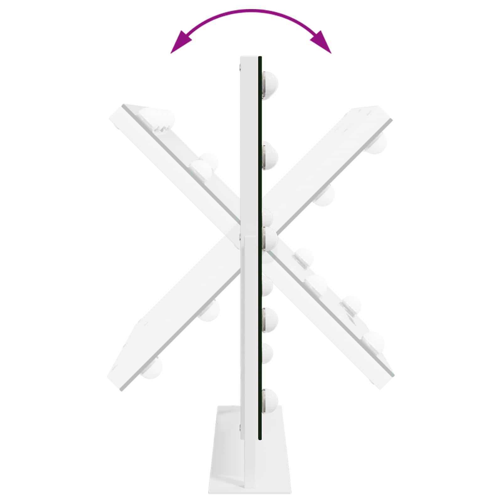 LED Schminkspiegel Weiß 44 x 10 x 53 cm Glas und Stahl