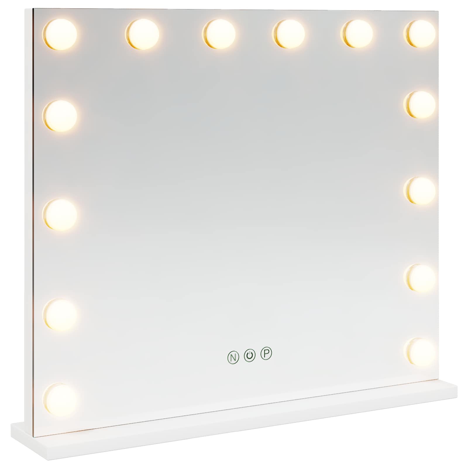 LED Schminkspiegel Weiß 50 x 10 x 44 cm Glas und Stahl