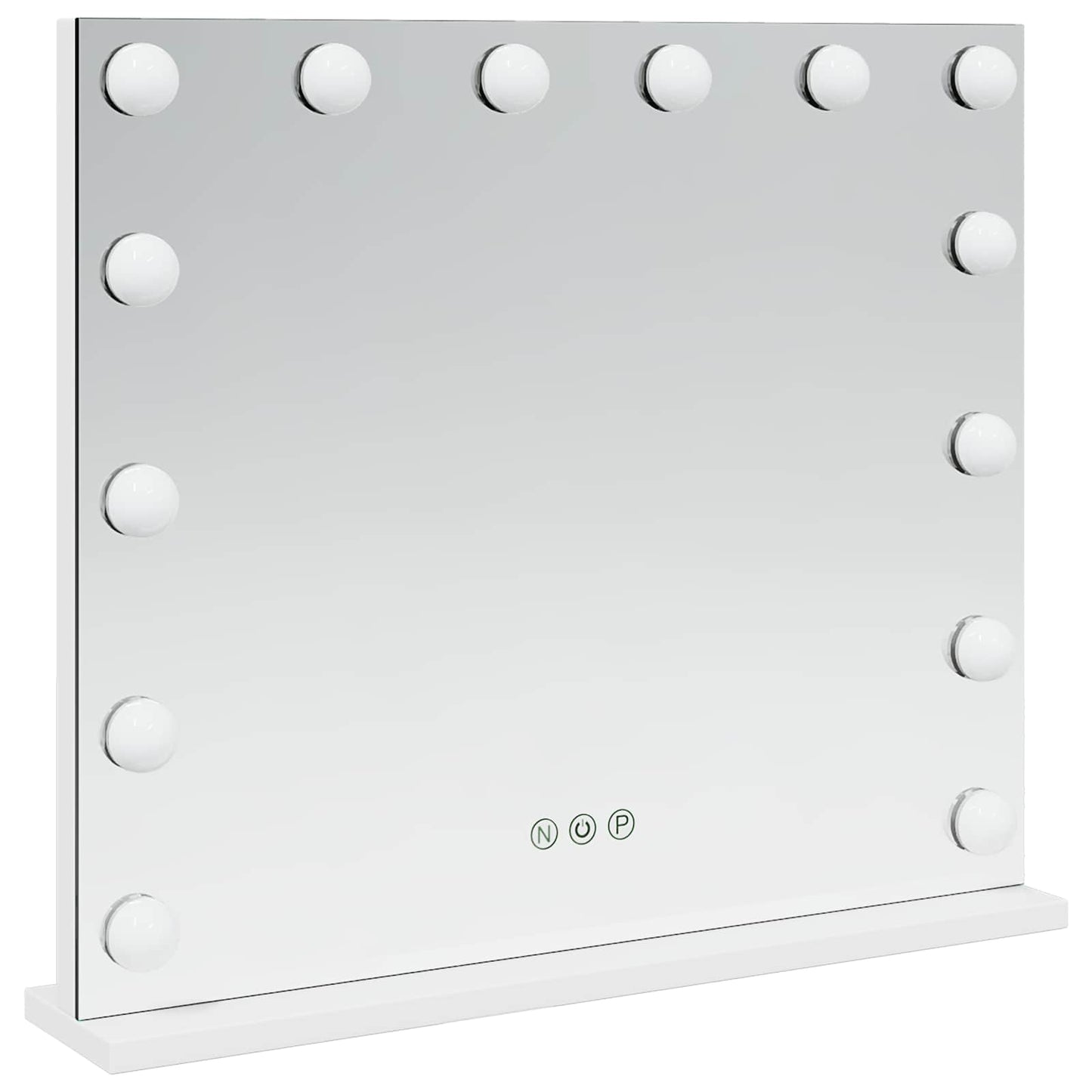 LED Schminkspiegel Weiß 50 x 10 x 44 cm Glas und Stahl