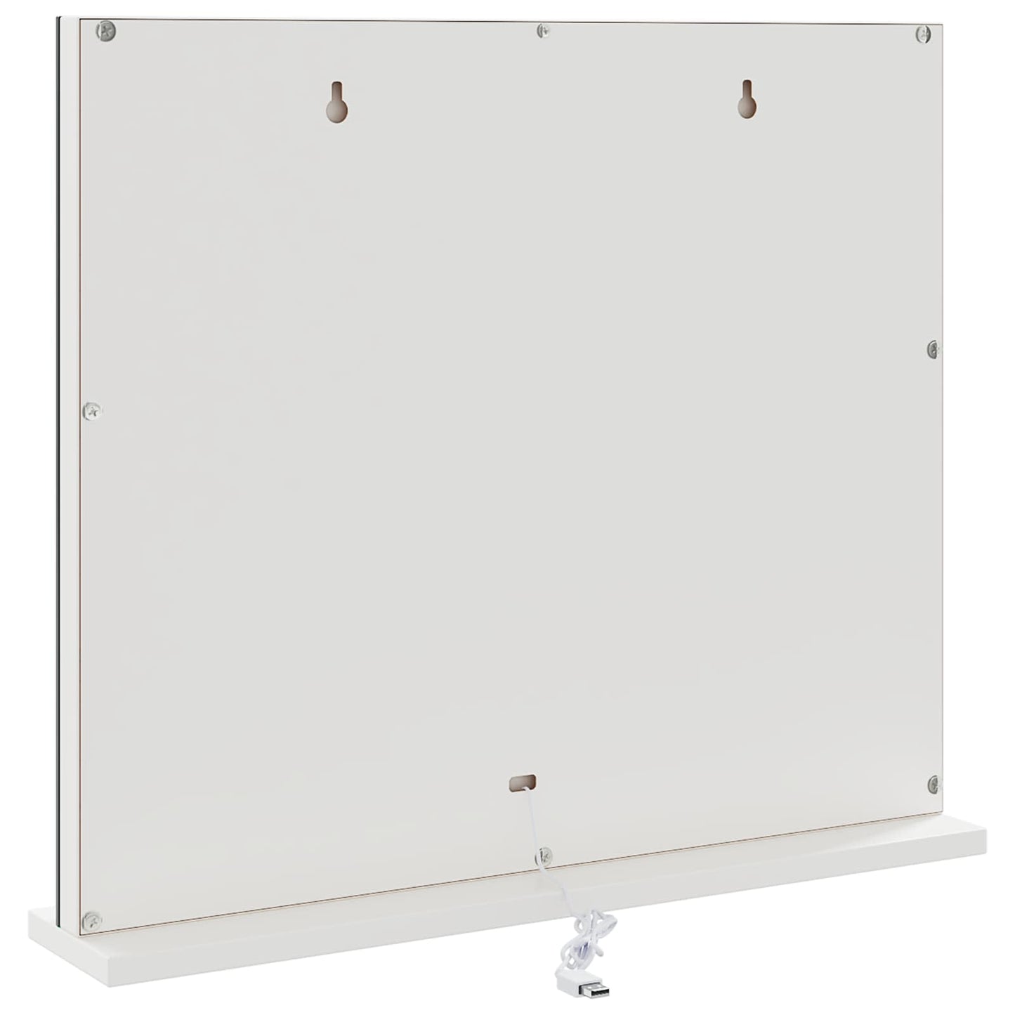 LED Schminkspiegel Weiß 50 x 10 x 44 cm Glas und Stahl