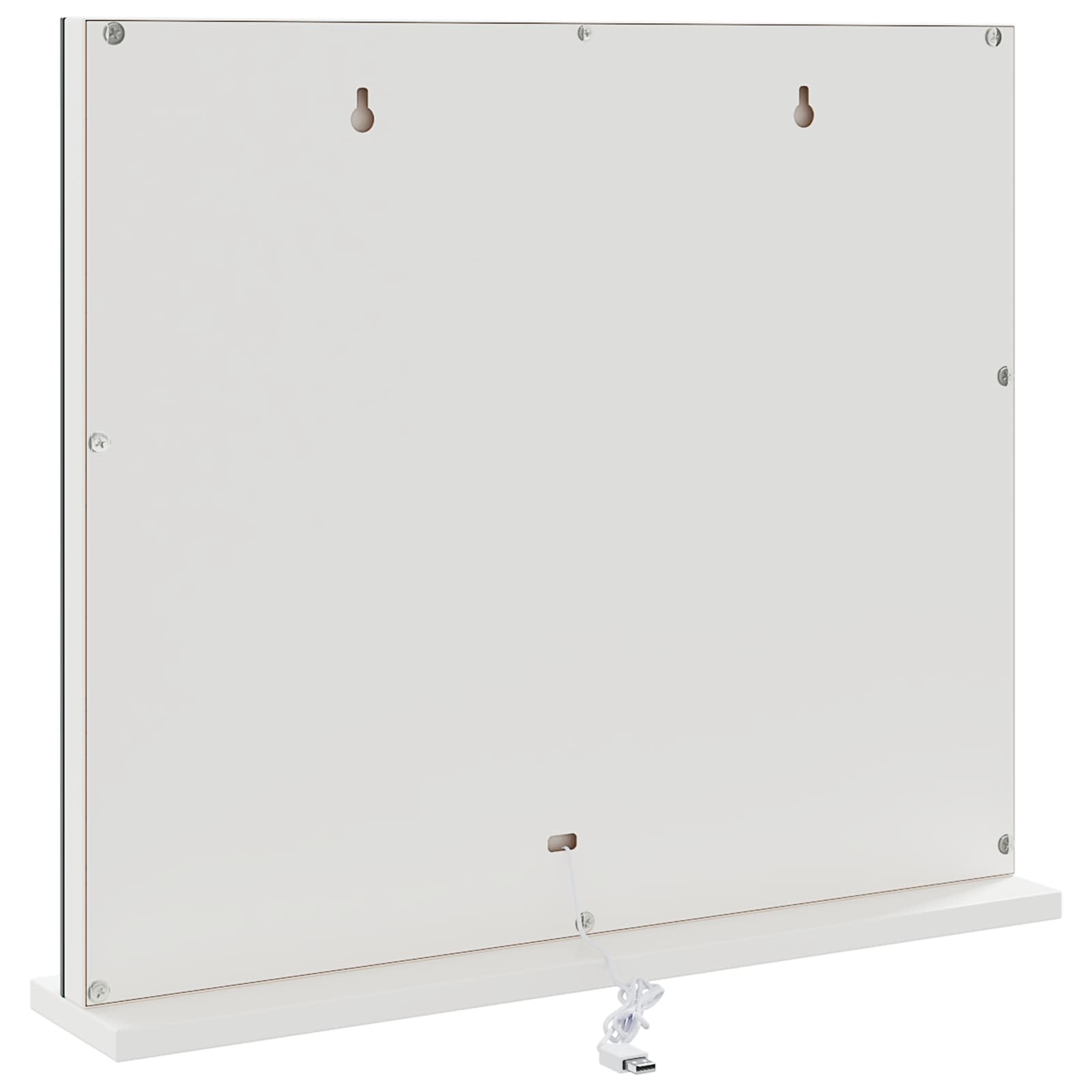 LED Schminkspiegel Weiß 50 x 10 x 44 cm Glas und Stahl