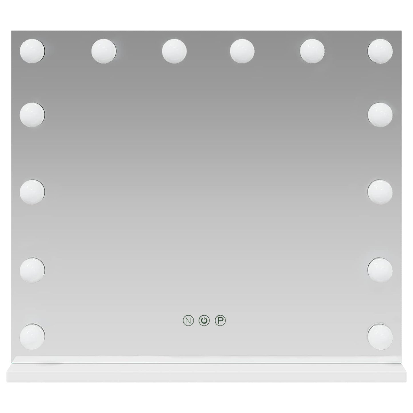 LED Schminkspiegel Weiß 50 x 10 x 44 cm Glas und Stahl