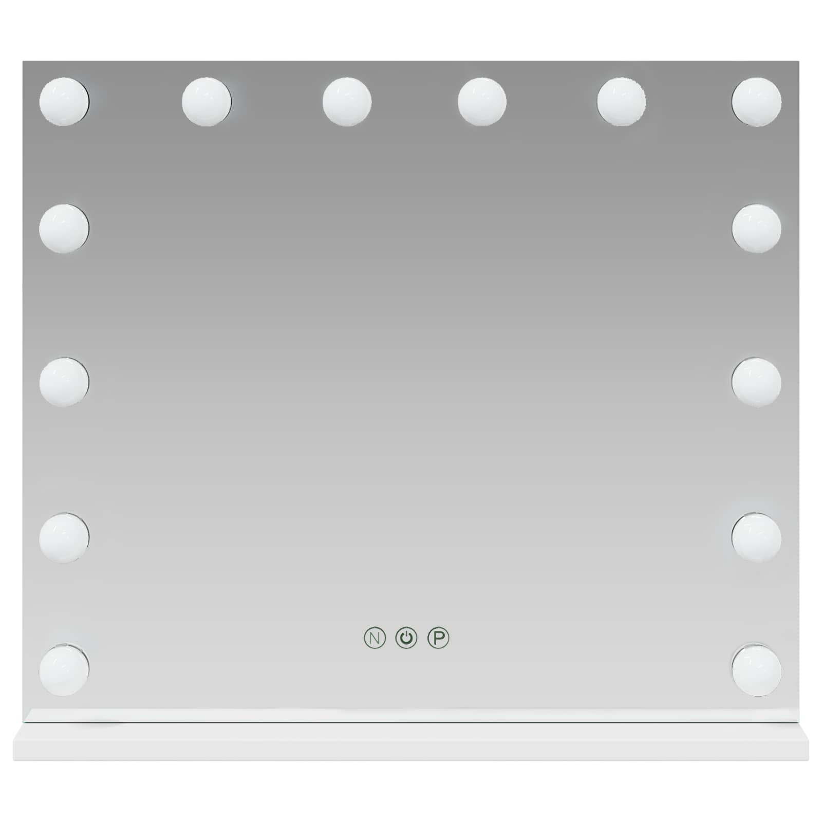 LED Schminkspiegel Weiß 50 x 10 x 44 cm Glas und Stahl