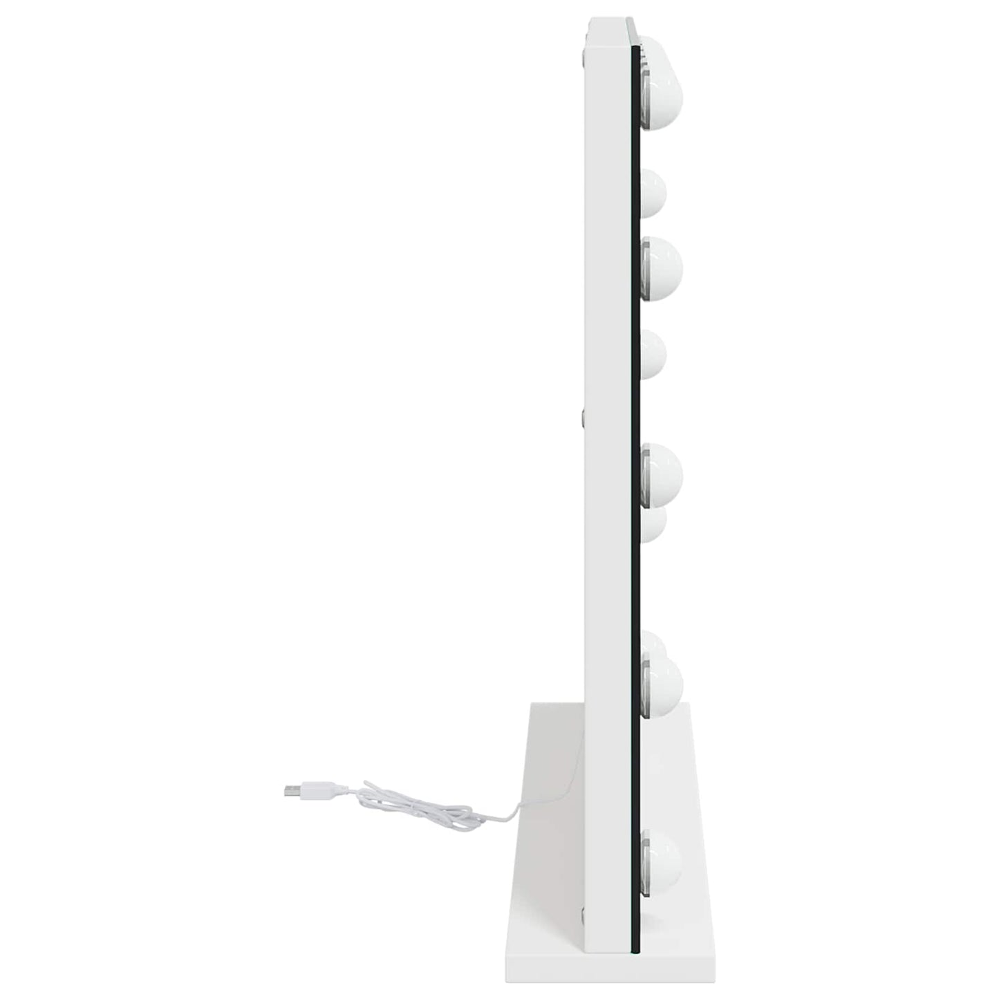 LED Schminkspiegel Weiß 50 x 10 x 44 cm Glas und Stahl