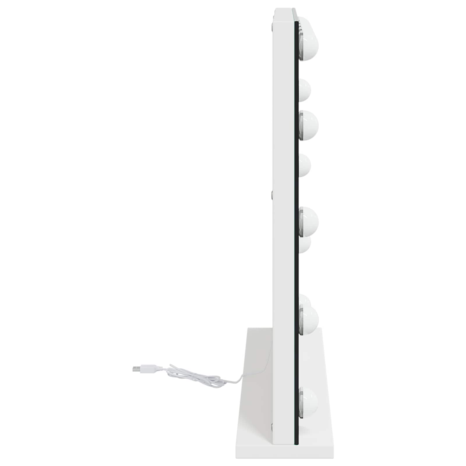 LED Schminkspiegel Weiß 50 x 10 x 44 cm Glas und Stahl