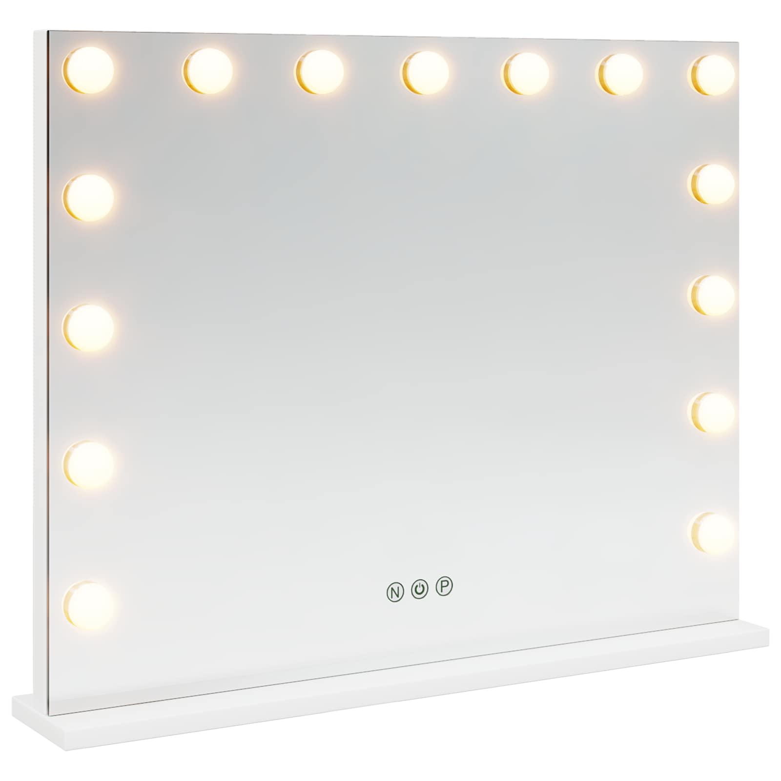 LED Schminkspiegel Weiß 58 x 10 x 47 cm Glas und Stahl