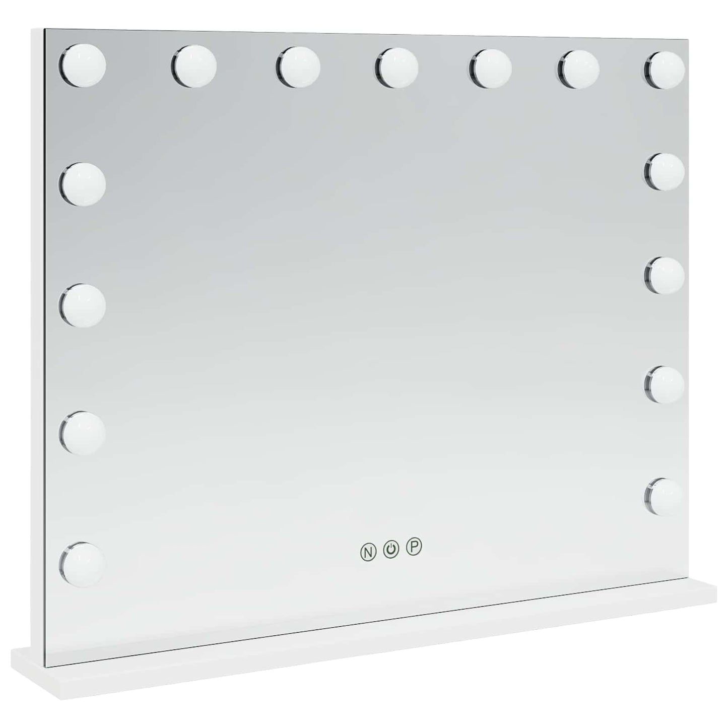 LED Schminkspiegel Weiß 58 x 10 x 47 cm Glas und Stahl