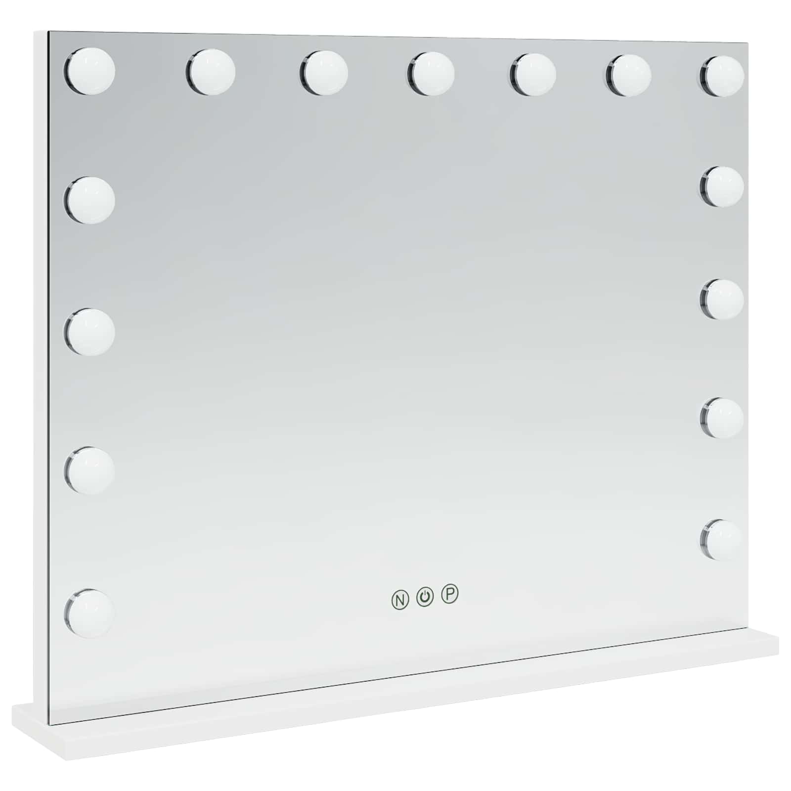 LED Schminkspiegel Weiß 58 x 10 x 47 cm Glas und Stahl