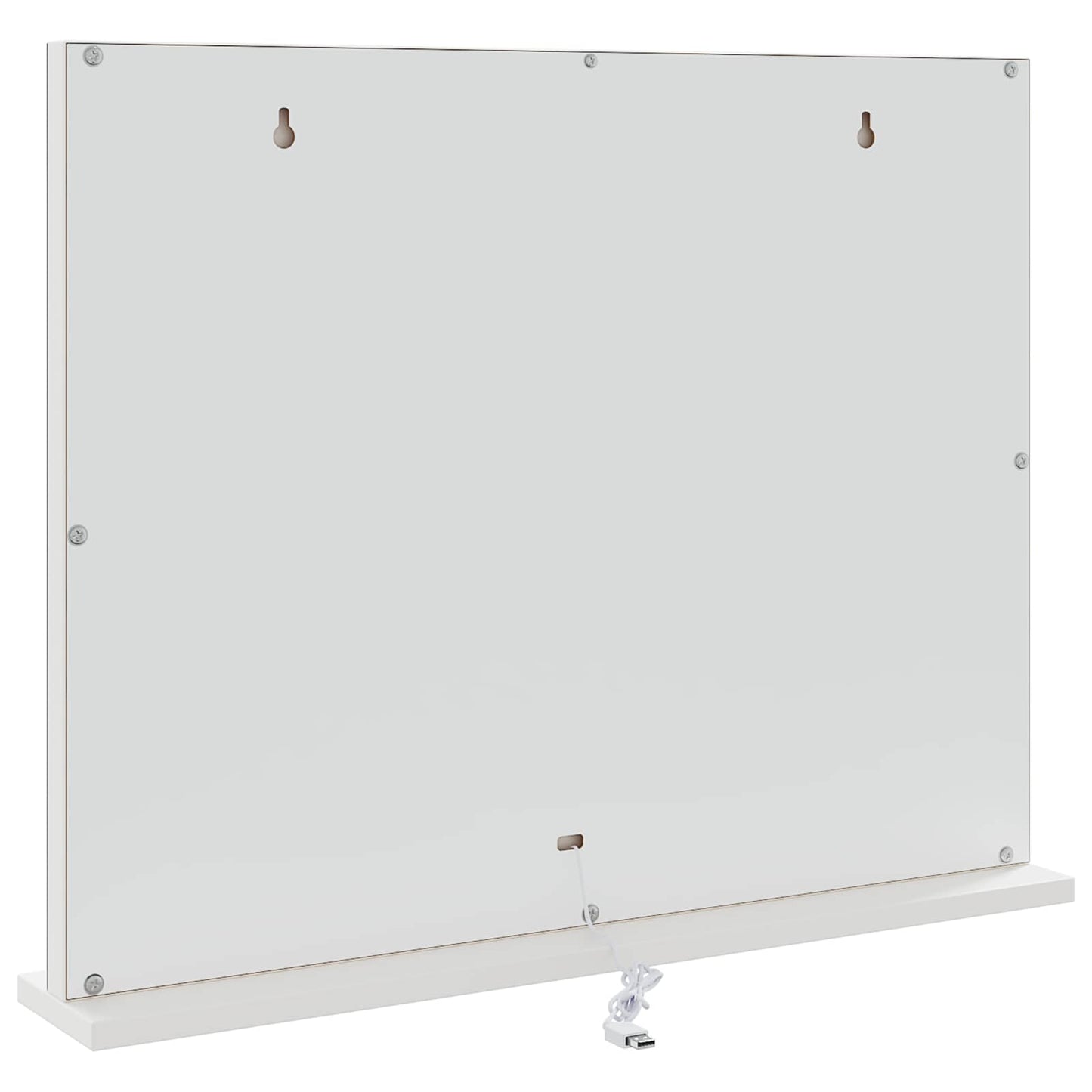 LED Schminkspiegel Weiß 58 x 10 x 47 cm Glas und Stahl