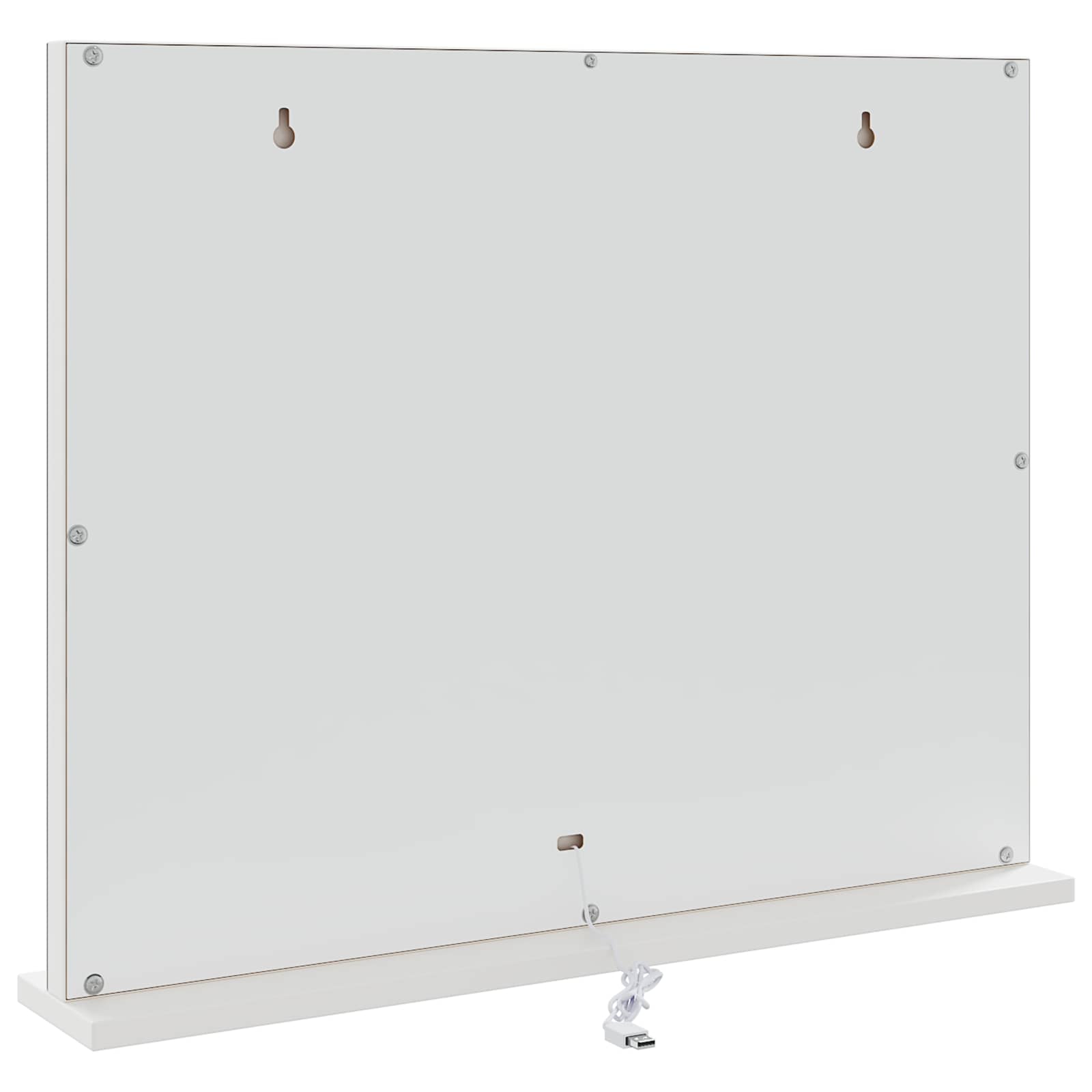 LED Schminkspiegel Weiß 58 x 10 x 47 cm Glas und Stahl