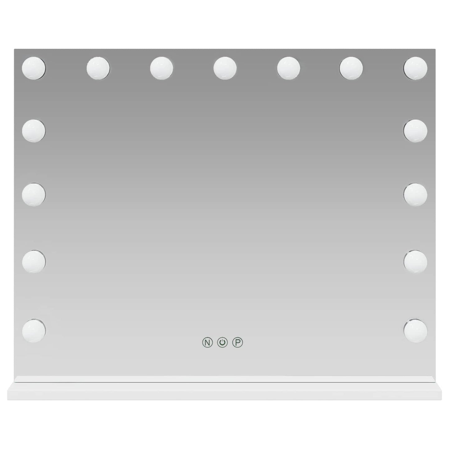 LED Schminkspiegel Weiß 58 x 10 x 47 cm Glas und Stahl