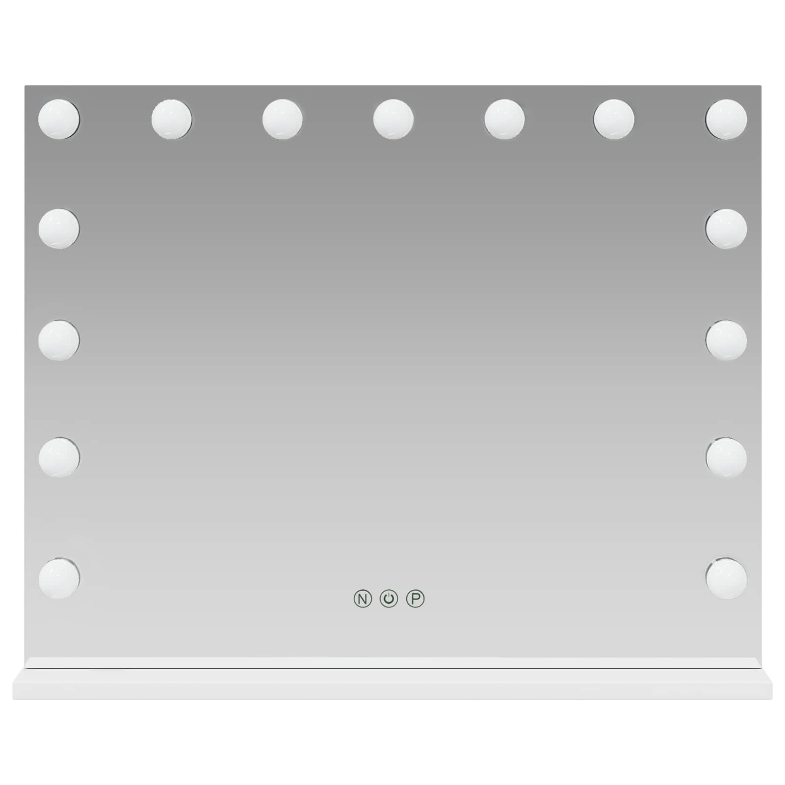 LED Schminkspiegel Weiß 58 x 10 x 47 cm Glas und Stahl