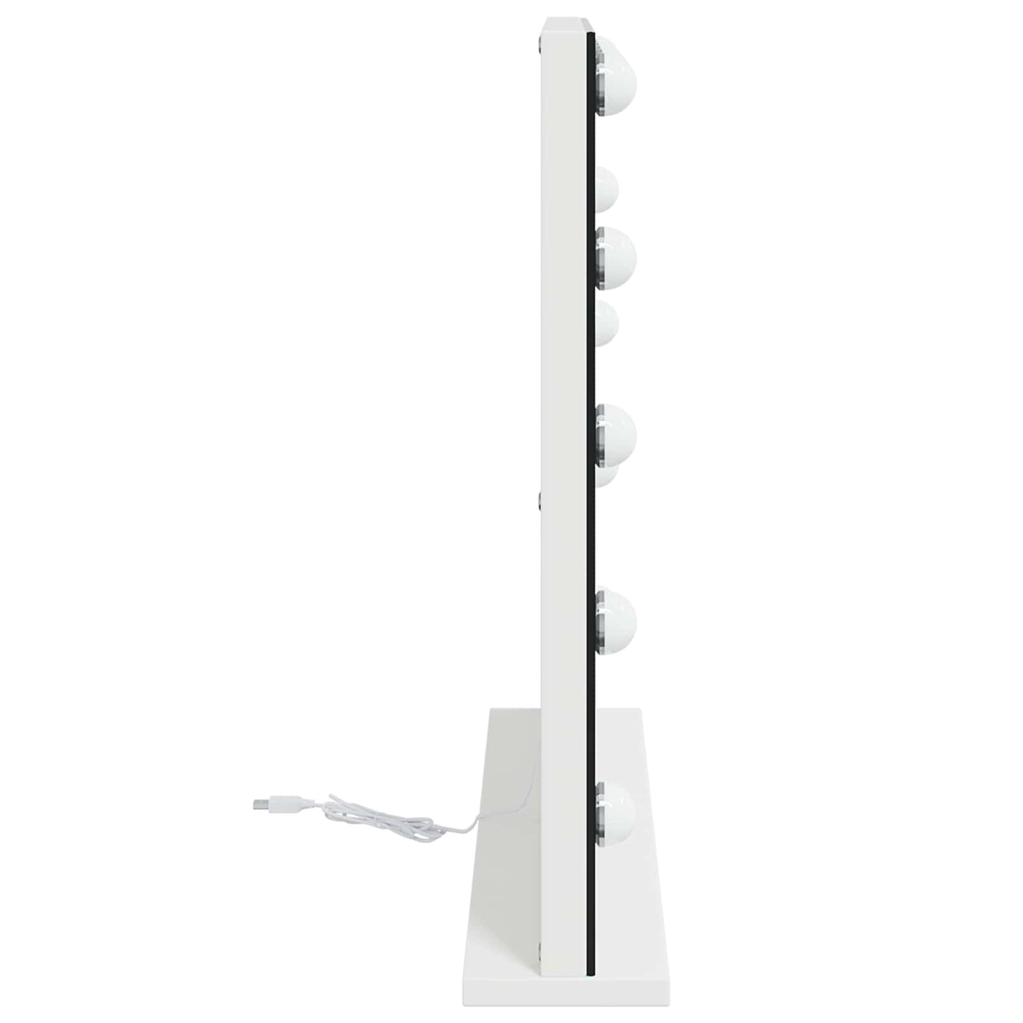 LED Schminkspiegel Weiß 58 x 10 x 47 cm Glas und Stahl