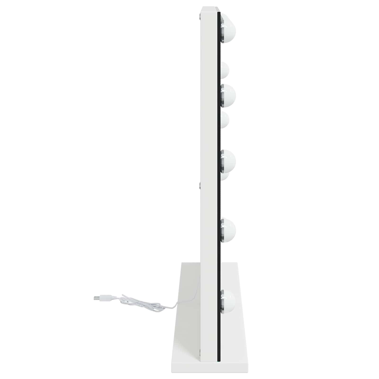 LED Schminkspiegel Weiß 58 x 10 x 47 cm Glas und Stahl