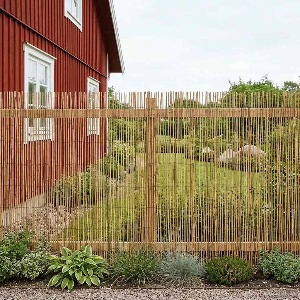 Gartenzaun Kohlenstoff 500 x 100 cm Schilf