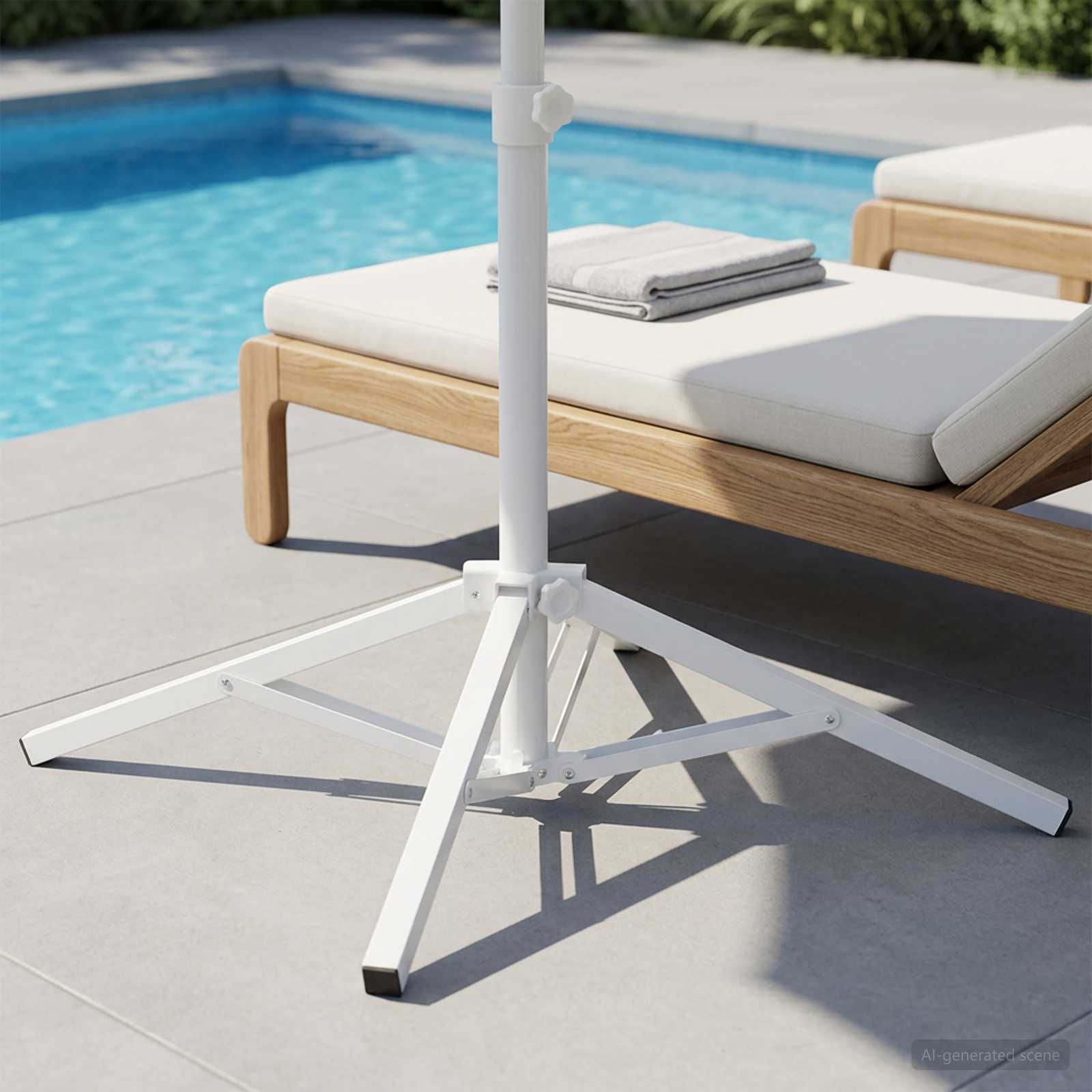 Parasol Stand Weiß Stahl für 25-32 mm Stange