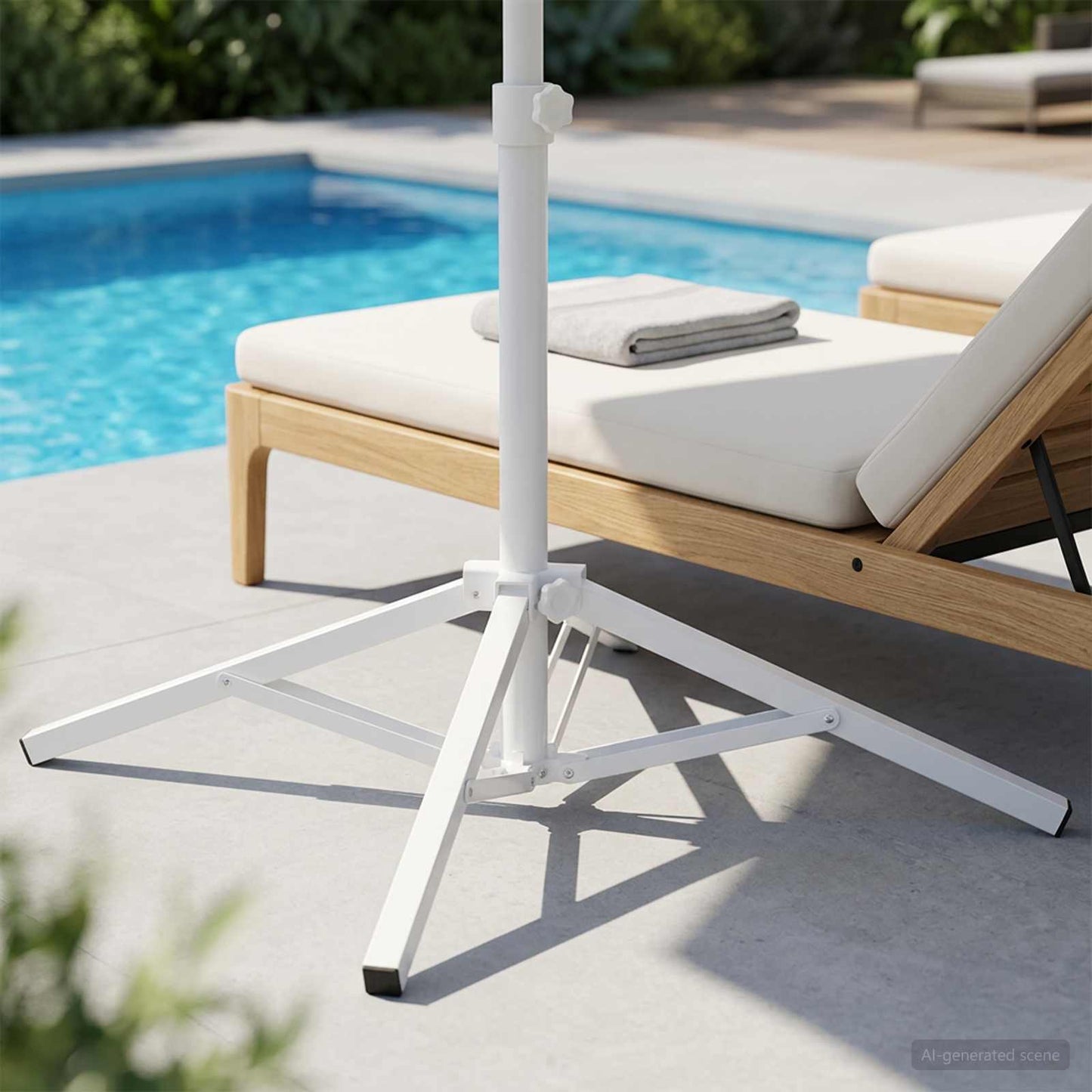 Parasol Stand Weiß Stahl für 25-32 mm Stange
