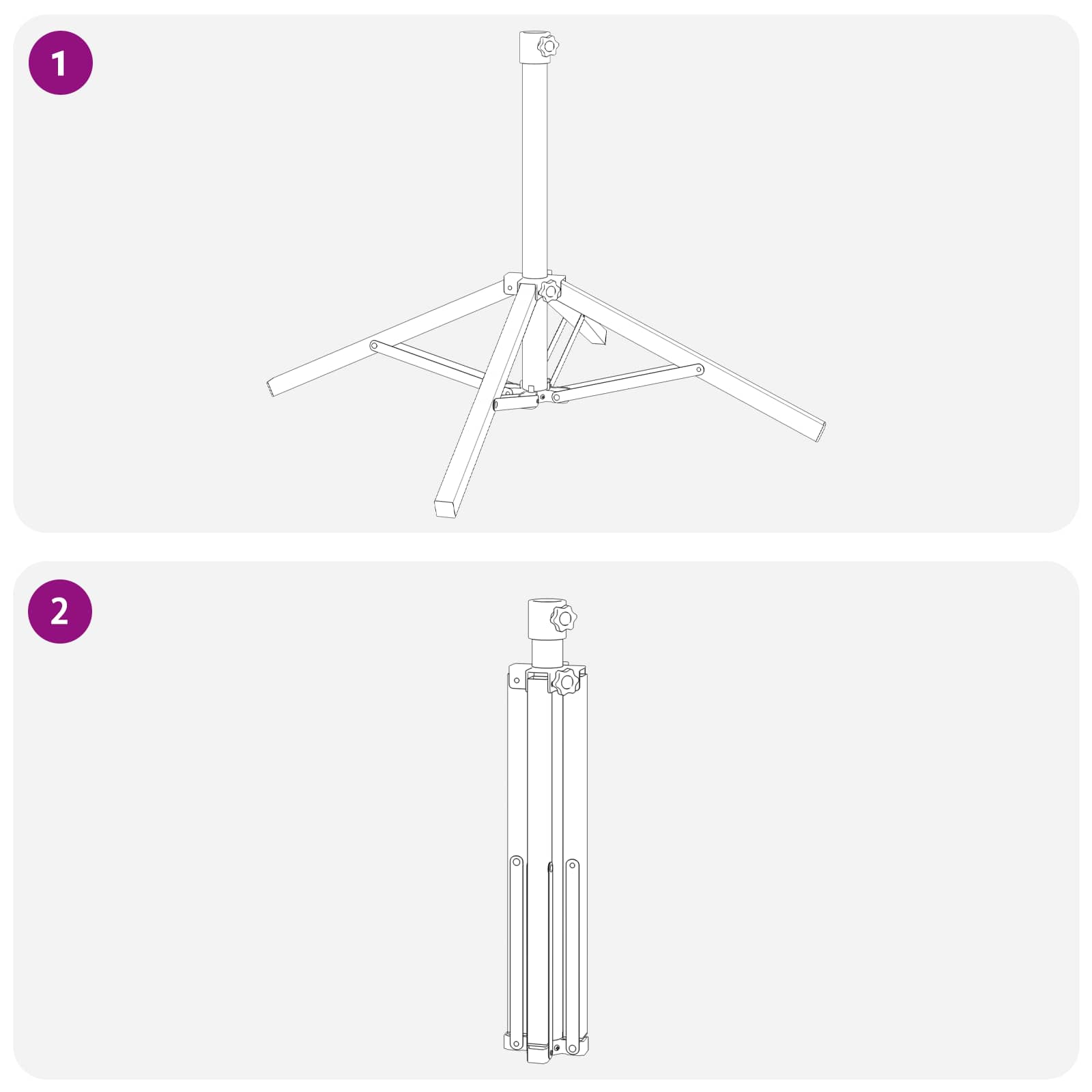 Parasol Stand Weiß Stahl für 25-32 mm Stange