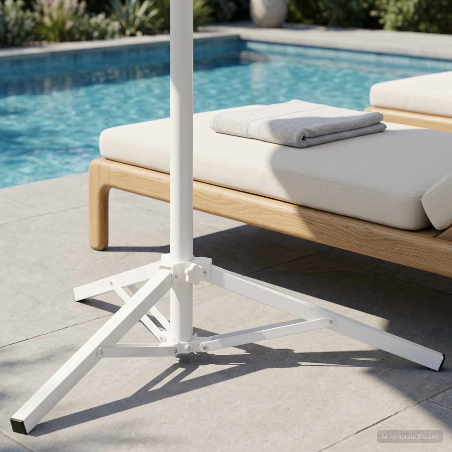 Parasol Stand Weiß Stahl for 25-32 mm Pole
