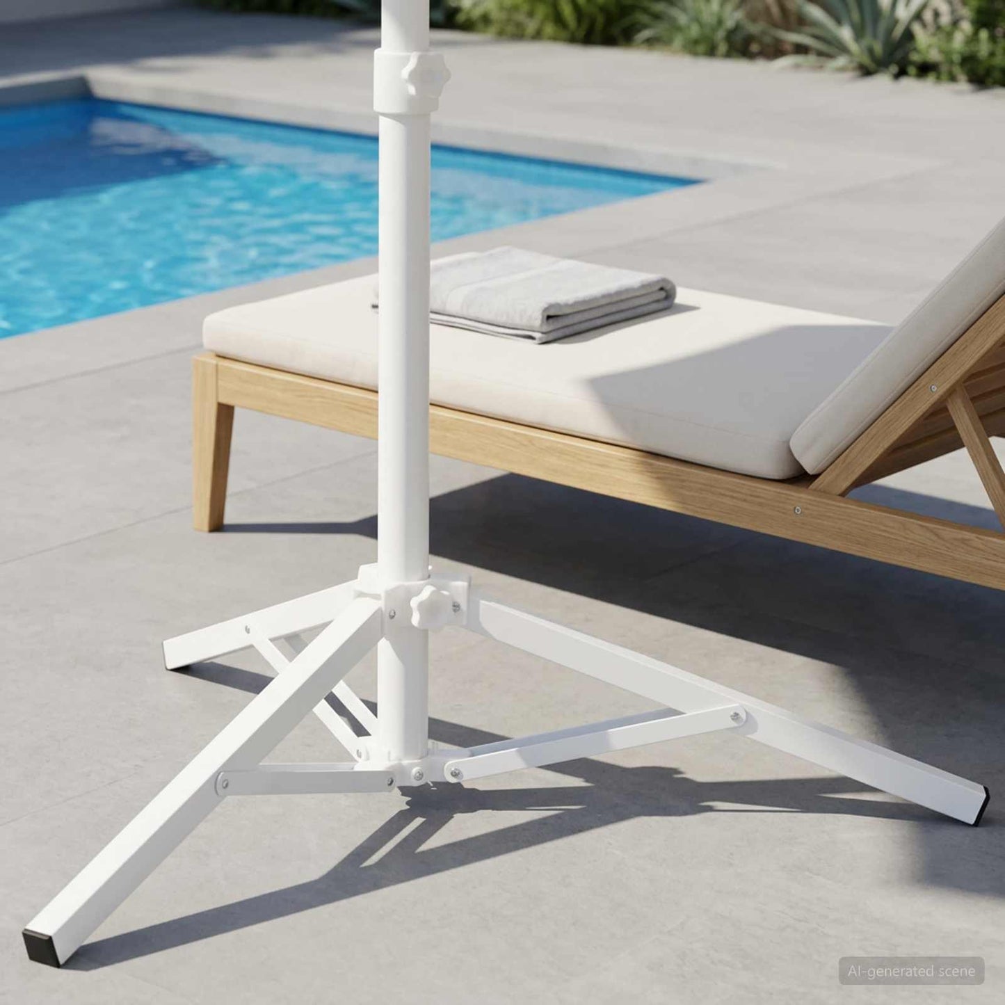 Parasol Stand Weiß Stahl for 25-32 mm Pole