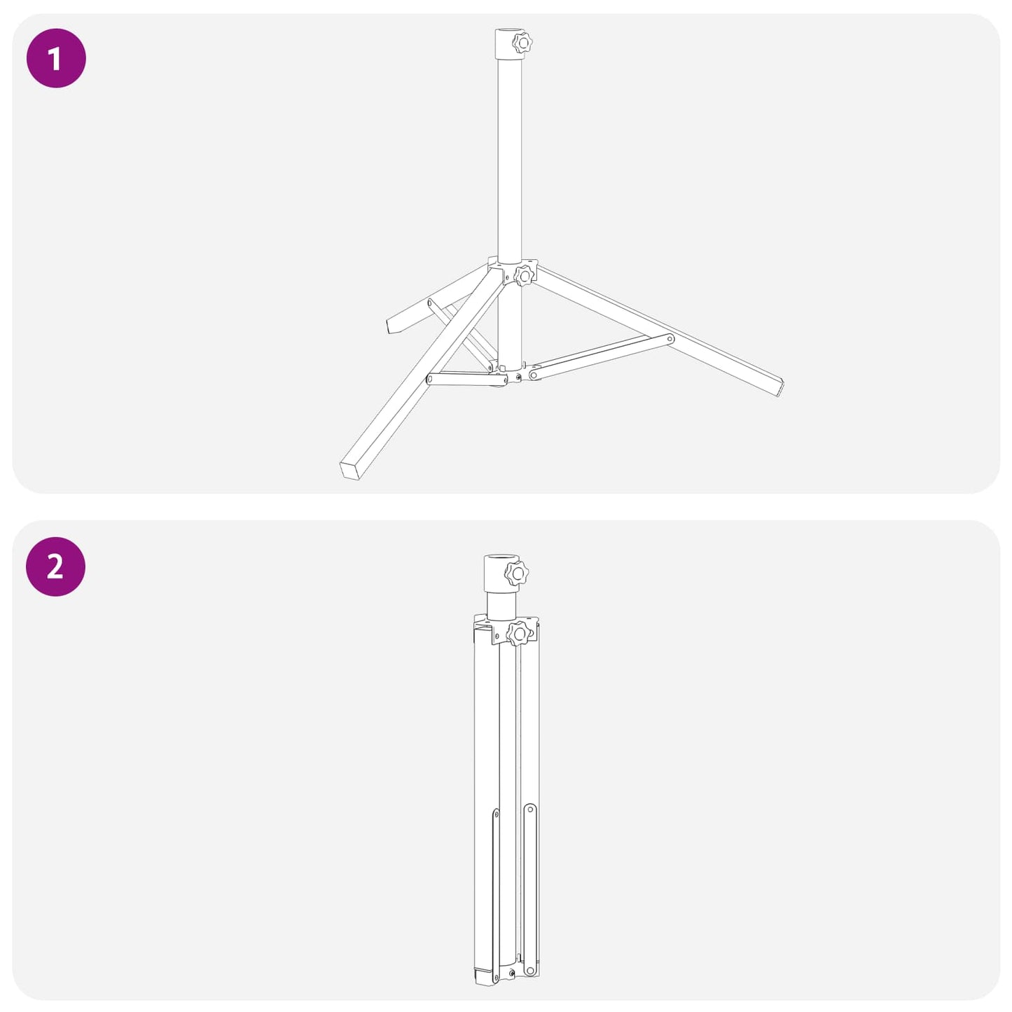 Parasol Stand Weiß Stahl for 25-32 mm Pole