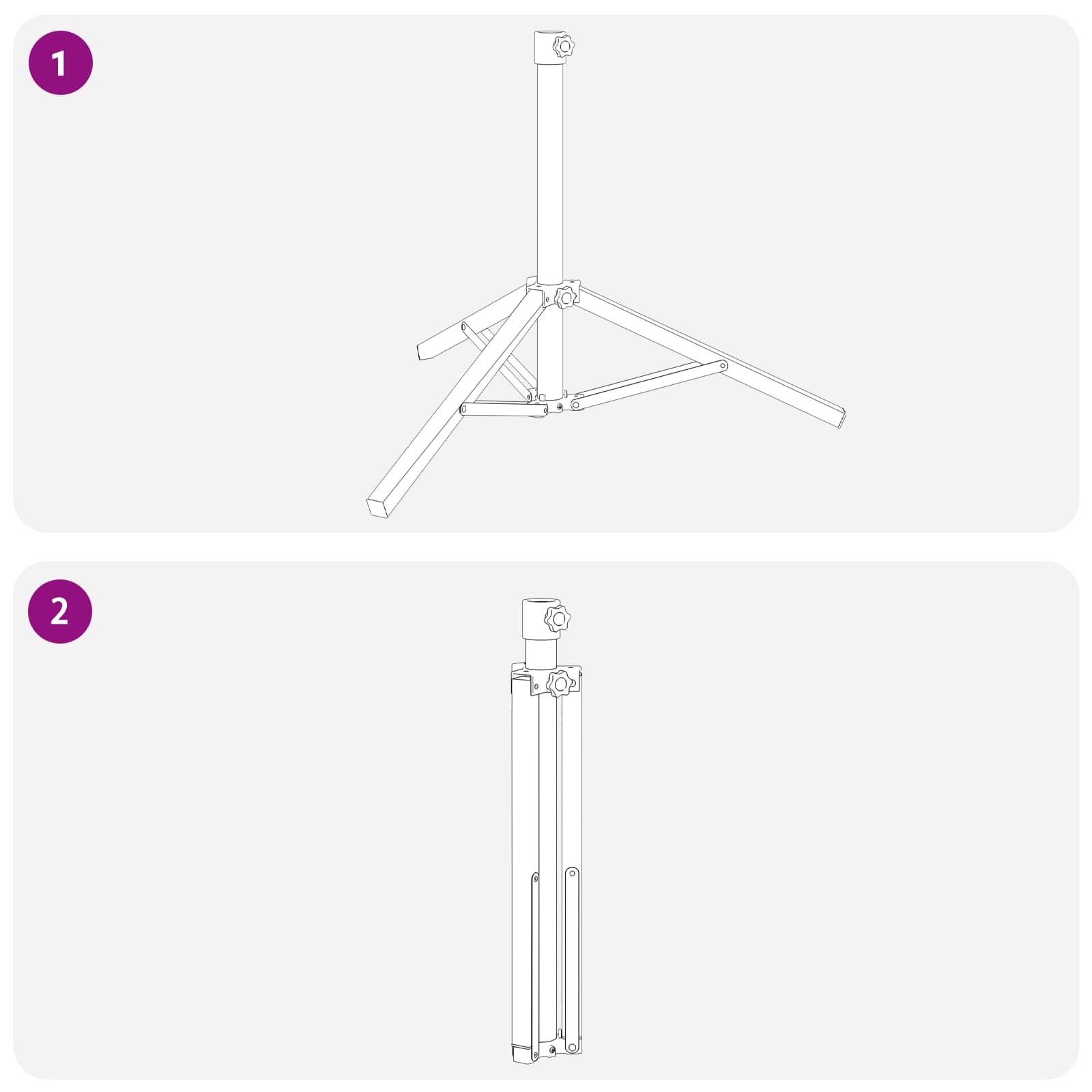 Parasol Stand Weiß Stahl for 25-32 mm Pole