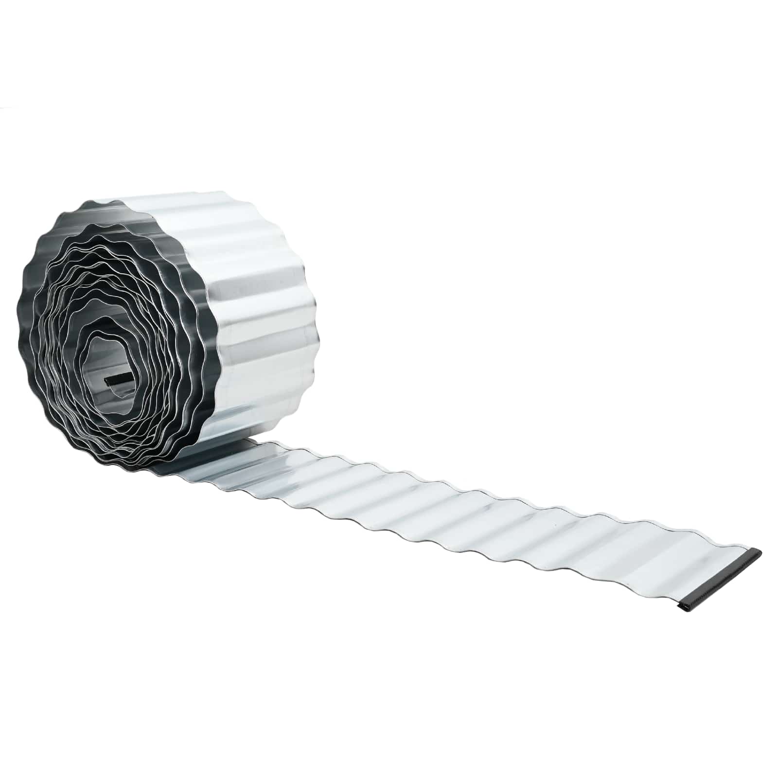 Raseneinfassung 20 m x 10 cm Verzinkter Stahl Silber