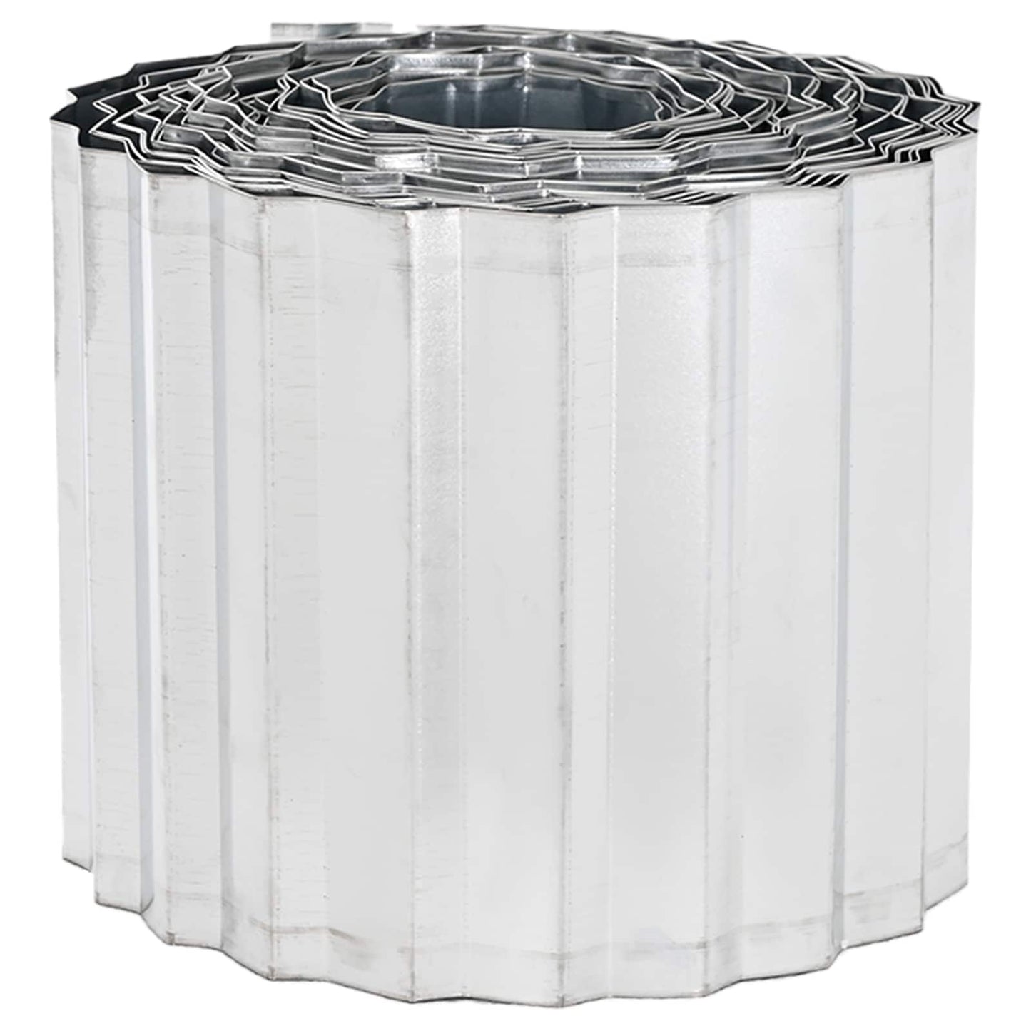 Raseneinfassung 10 m x 15 cm Verzinkter Stahl Silber