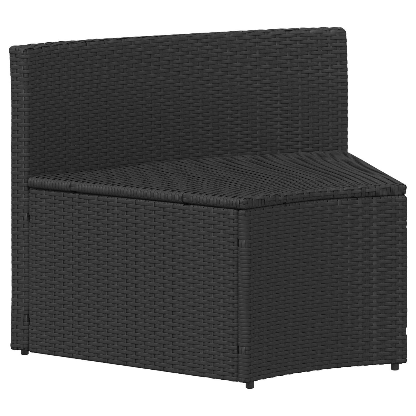 Sofa Set 2 stk. Schwarz Massives Akazienholz und Poly Rattan