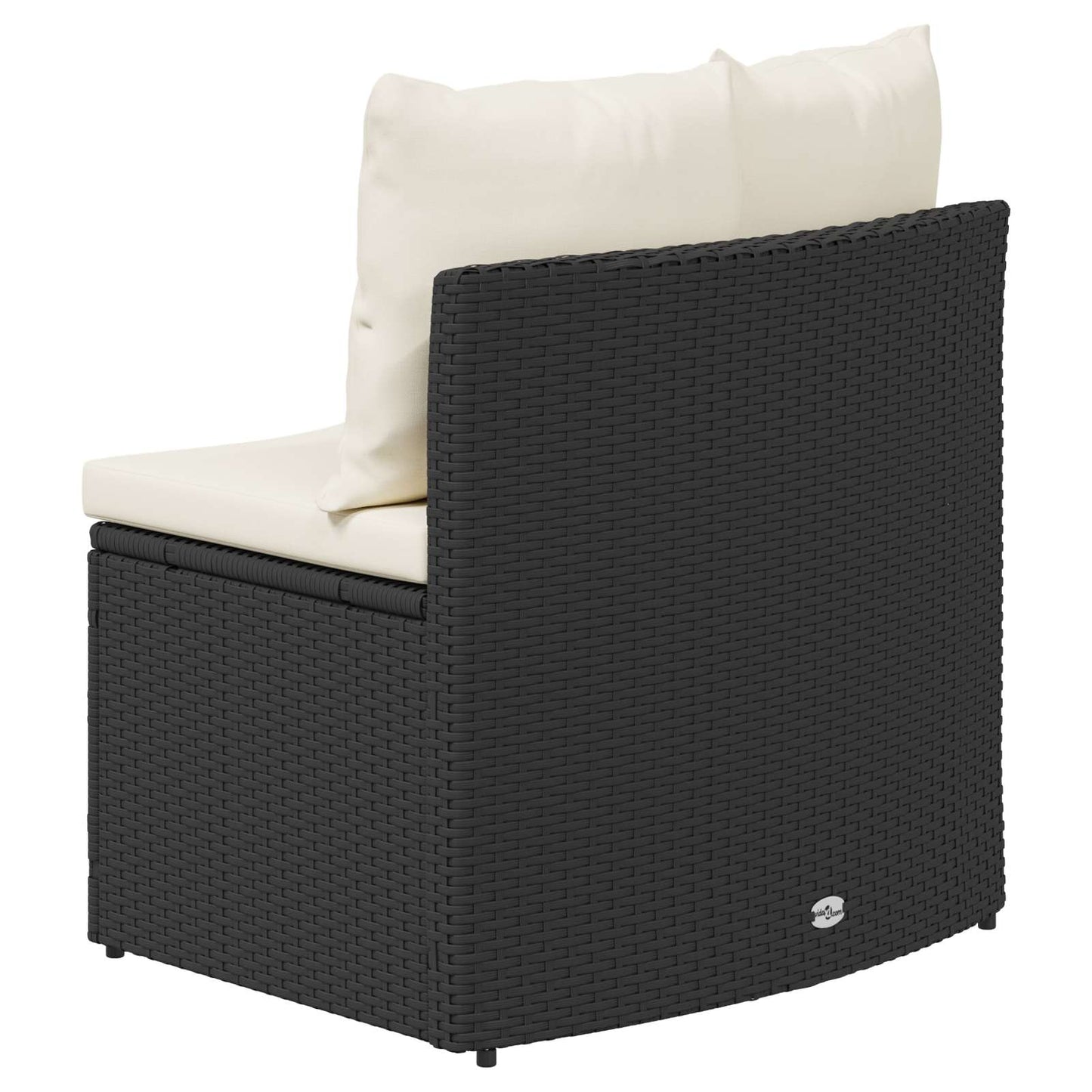 Sofa Set 2 stk. Schwarz Massives Akazienholz und Poly Rattan