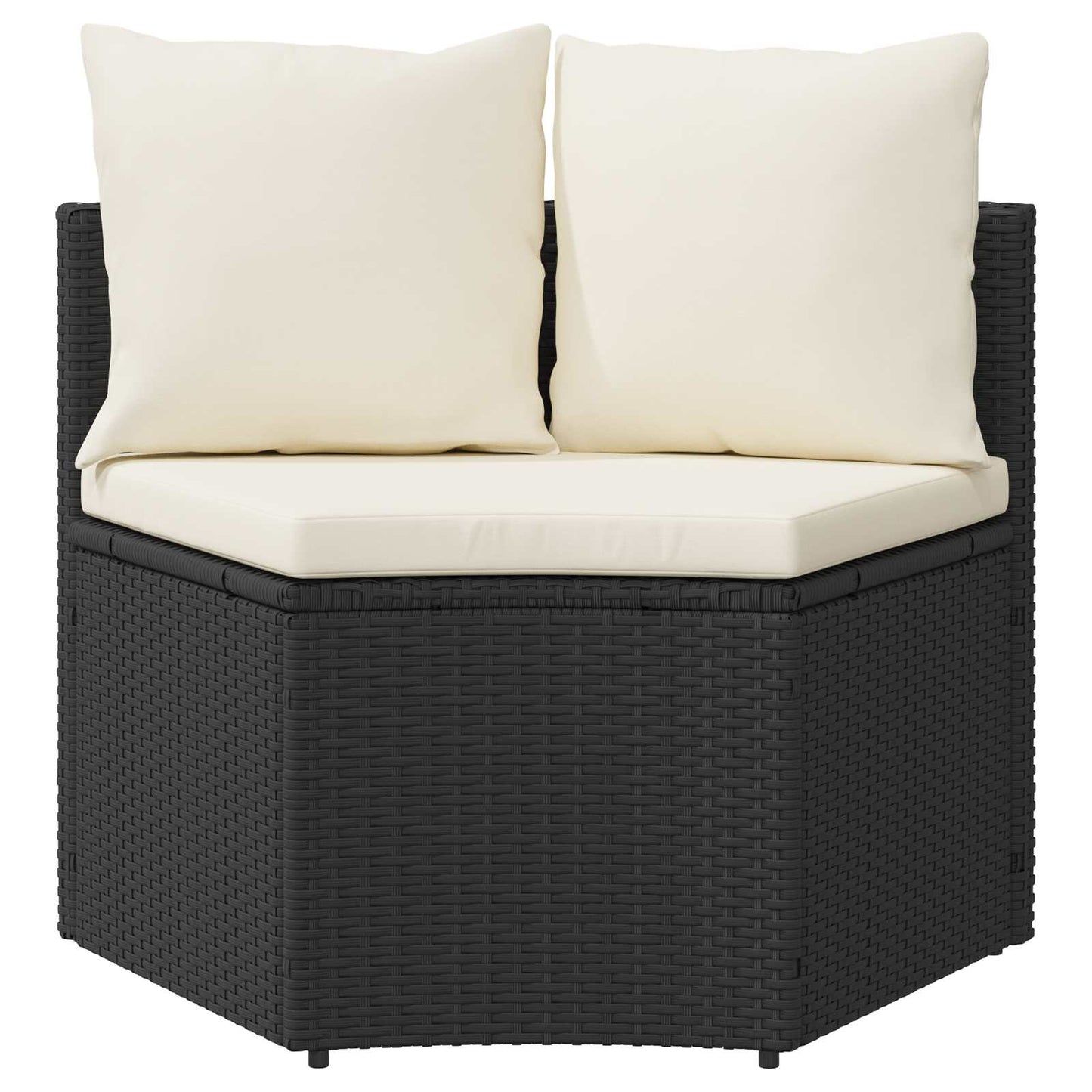 Sofa Set 2 stk. Schwarz Massives Akazienholz und Poly Rattan