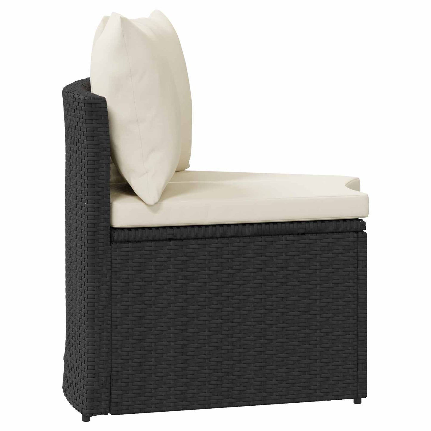 Sofa Set 2 stk. Schwarz Massives Akazienholz und Poly Rattan