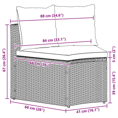Sofa Set 2 stk. Schwarz Massives Akazienholz und Poly Rattan