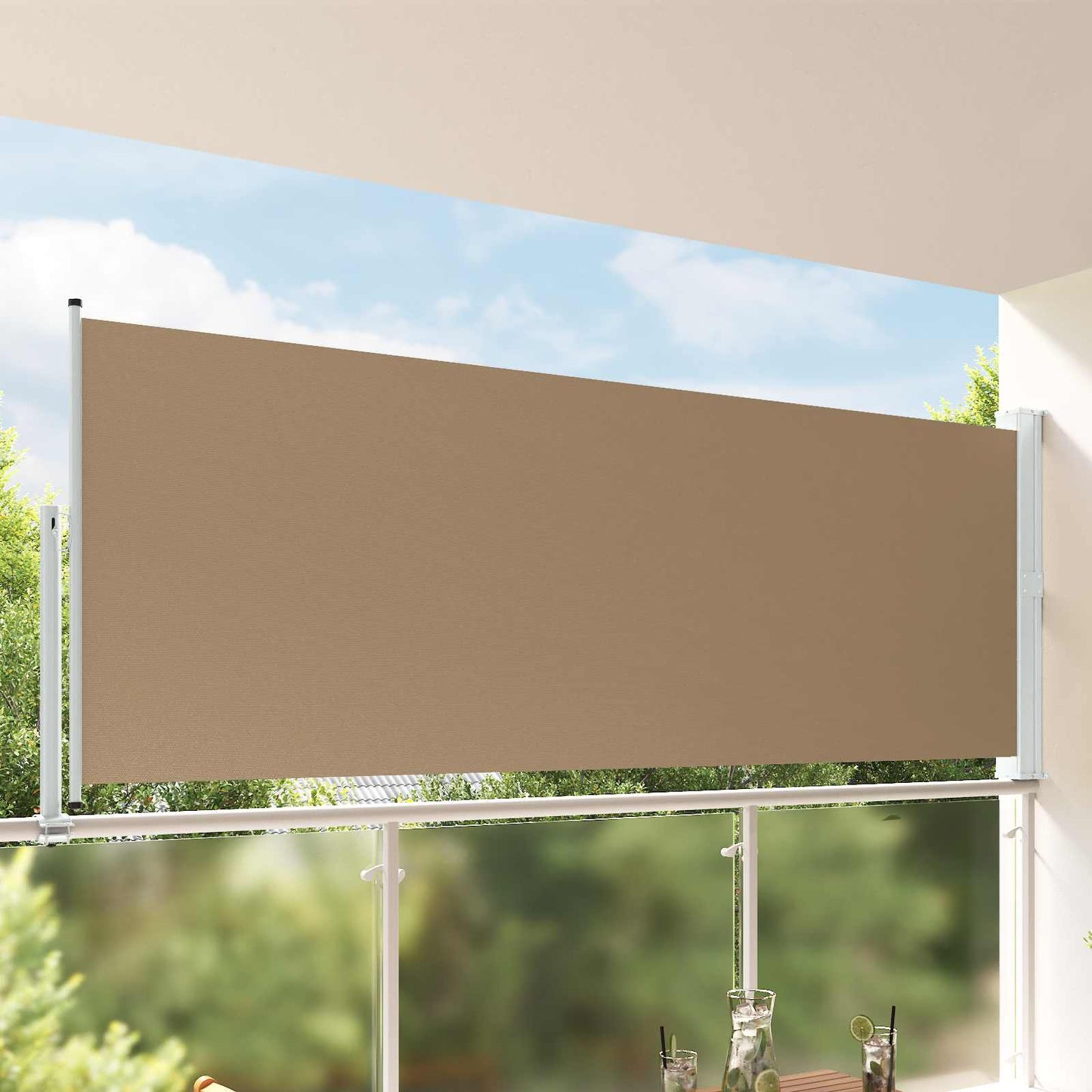 Seitenmarkise 160 x 300 cm 100% Polyester Eisen Stahl