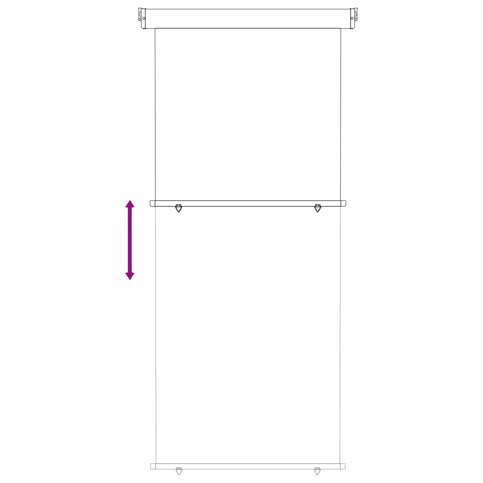 Balkon Seitenmarkise 80 x 250 cm 100% Polyester Eisen Stahl