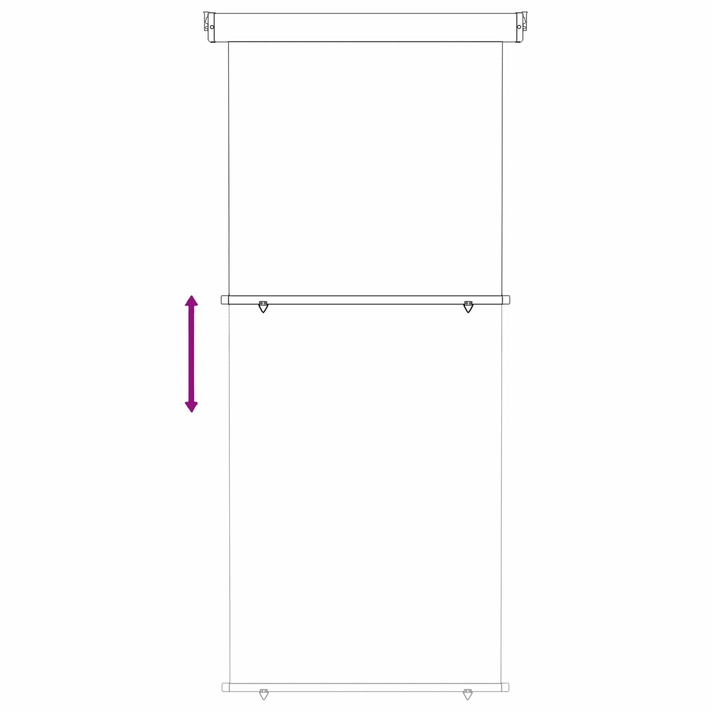 Balkon Seitenmarkise 100 x 250 cm 100% Polyester Eisen Stahl