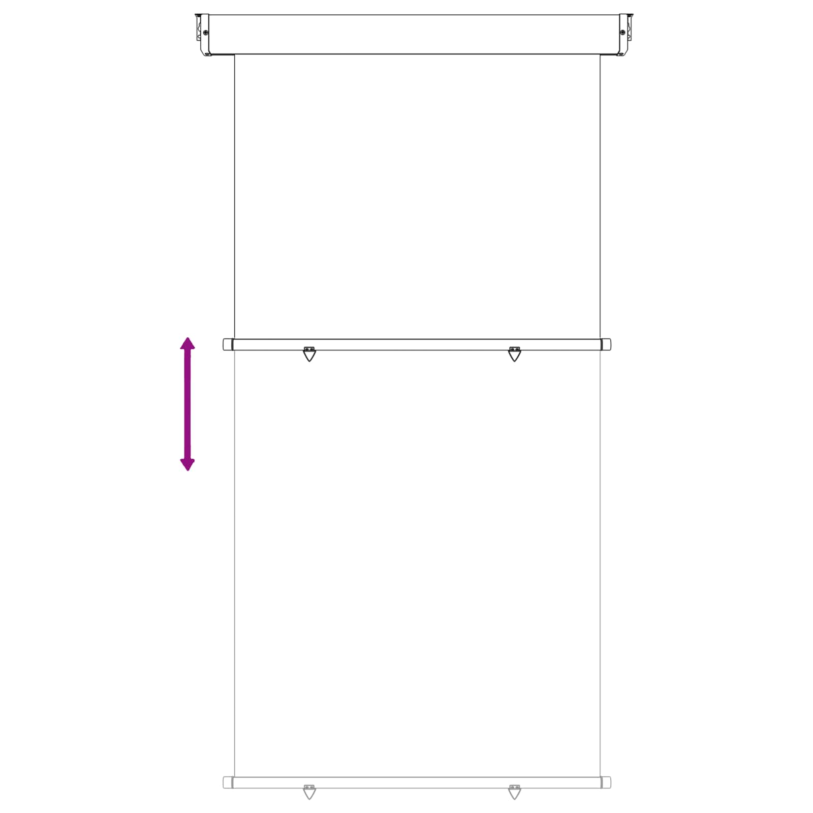 Balkon Seitenmarkise 117 x 250 cm 100% Polyester Eisen Stahl
