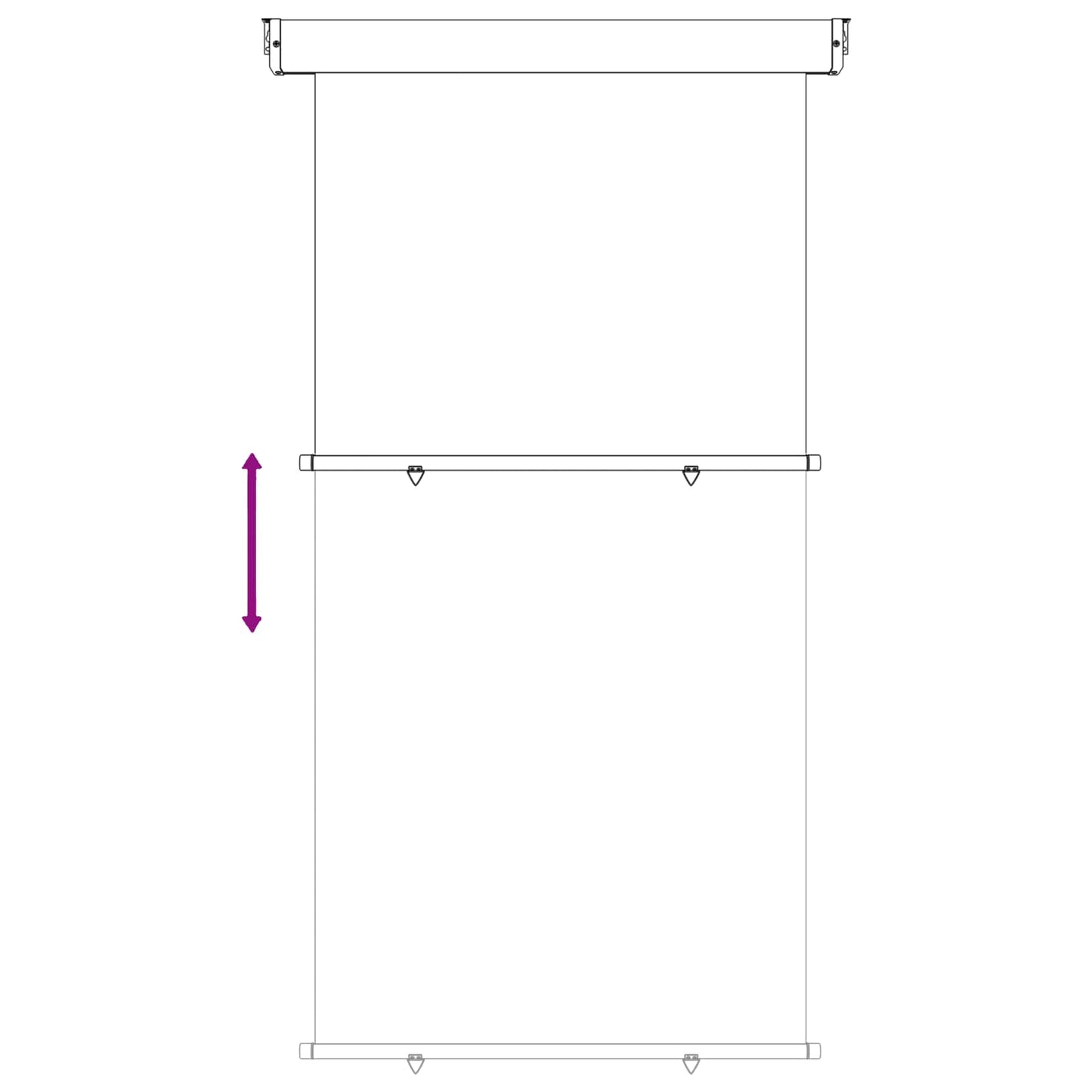 Balkon Seitenmarkise 117 x 250 cm 100% Polyester Eisen Stahl
