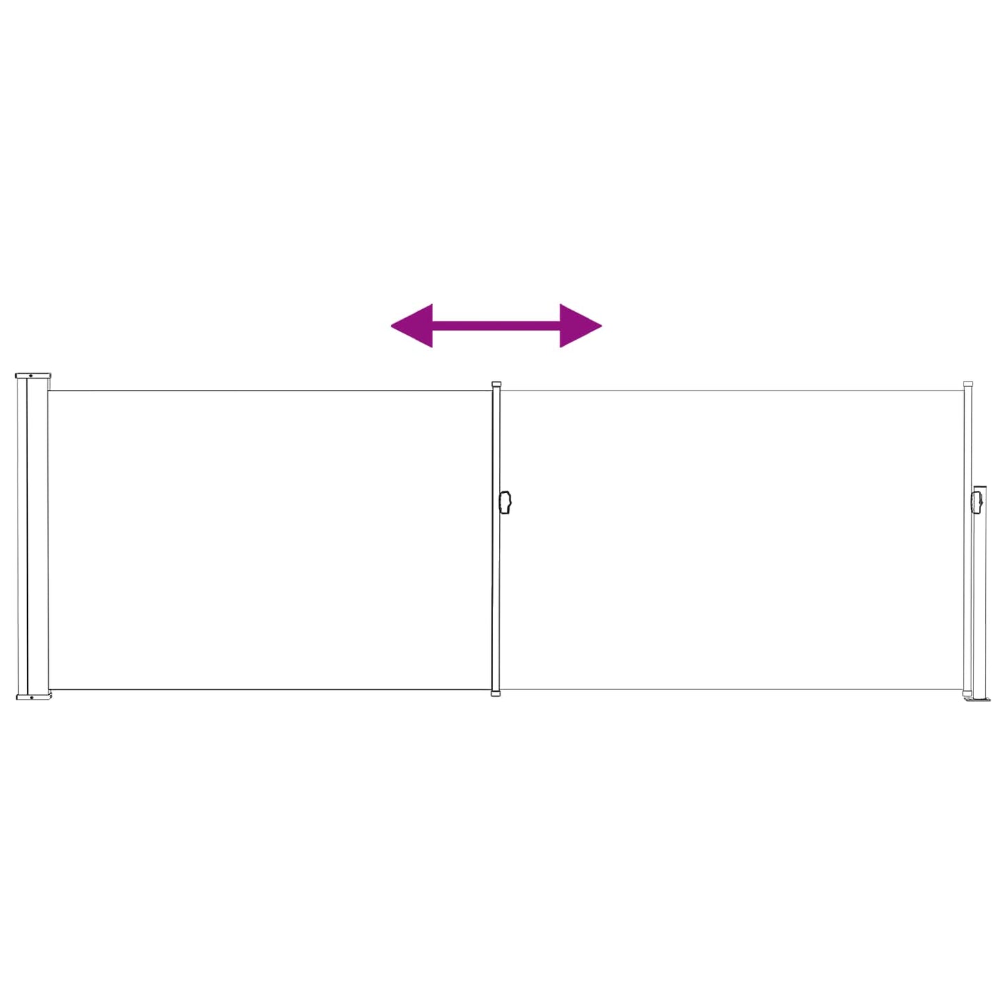 Ausziehbare Seitenmarkise 300 x 100 cm Polyester Rechteckig