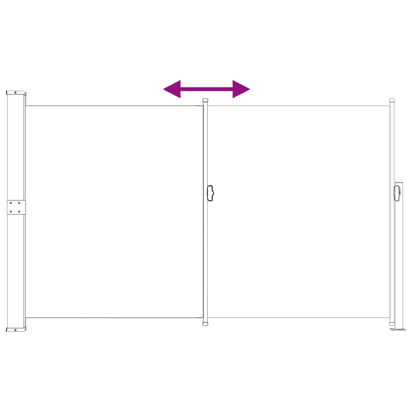 Ausziehbare Seitenmarkise 180 x 300 cm Polyester Rechteckig
