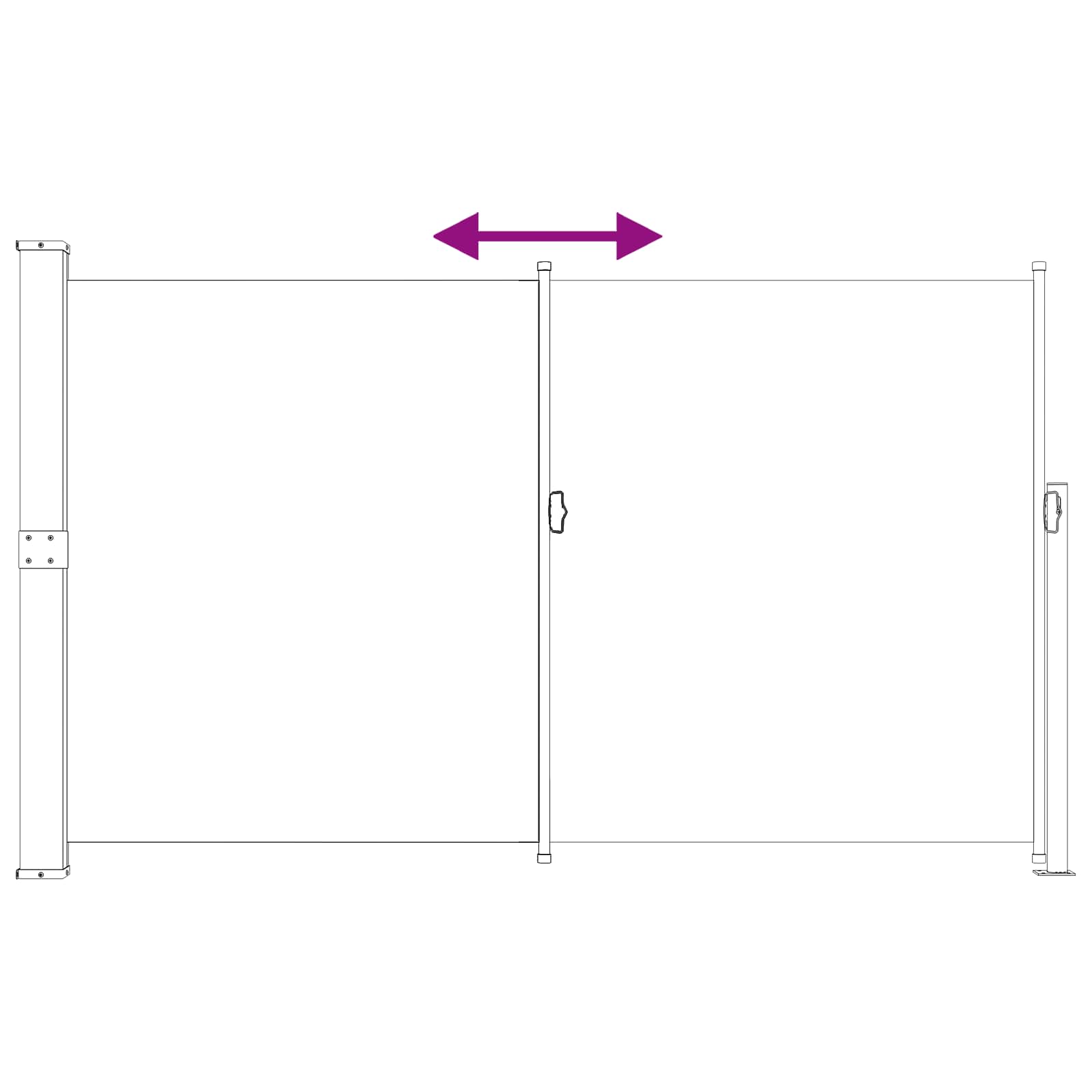 Ausziehbare Seitenmarkise 180 x 300 cm Polyester Rechteckig