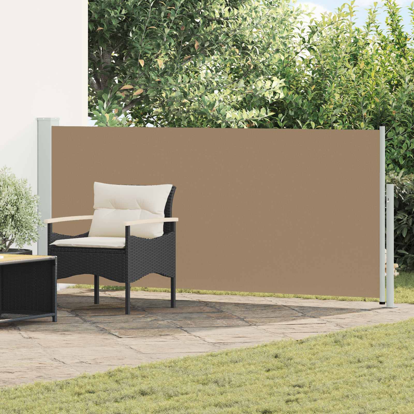 Ausziehbare Seitenmarkise 117 x 500 cm Polyester Rechteckig