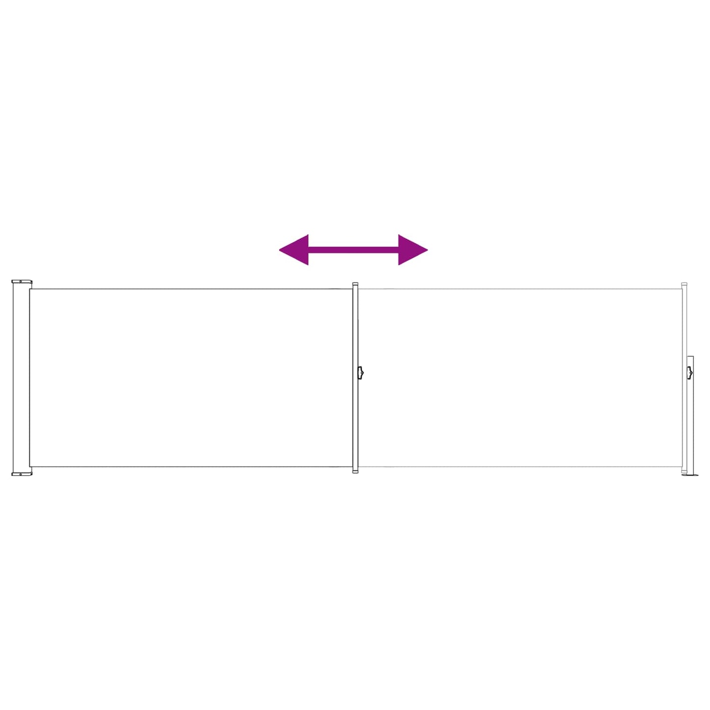 Ausziehbare Seitenmarkise 117 x 500 cm Polyester Rechteckig
