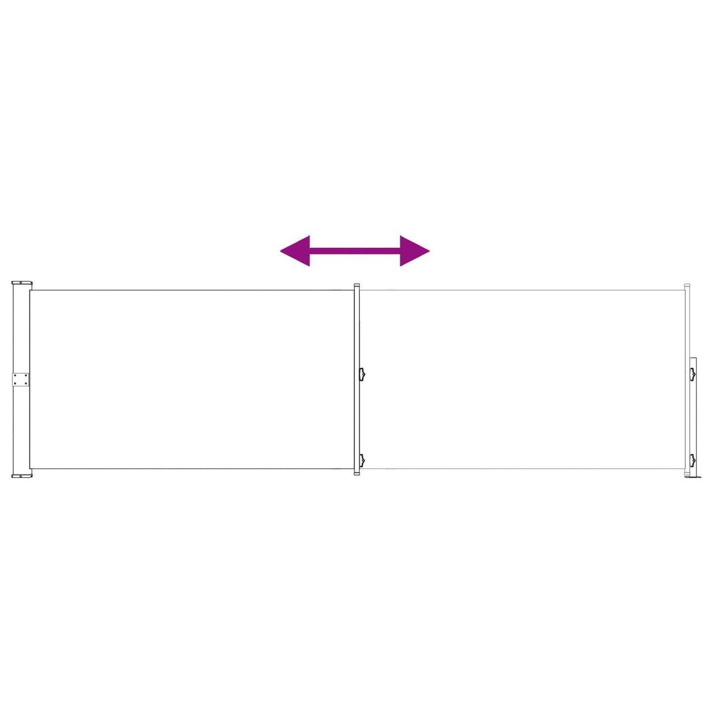Ausziehbare Seitenmarkise 160 x 500 cm Polyester Rechteckig