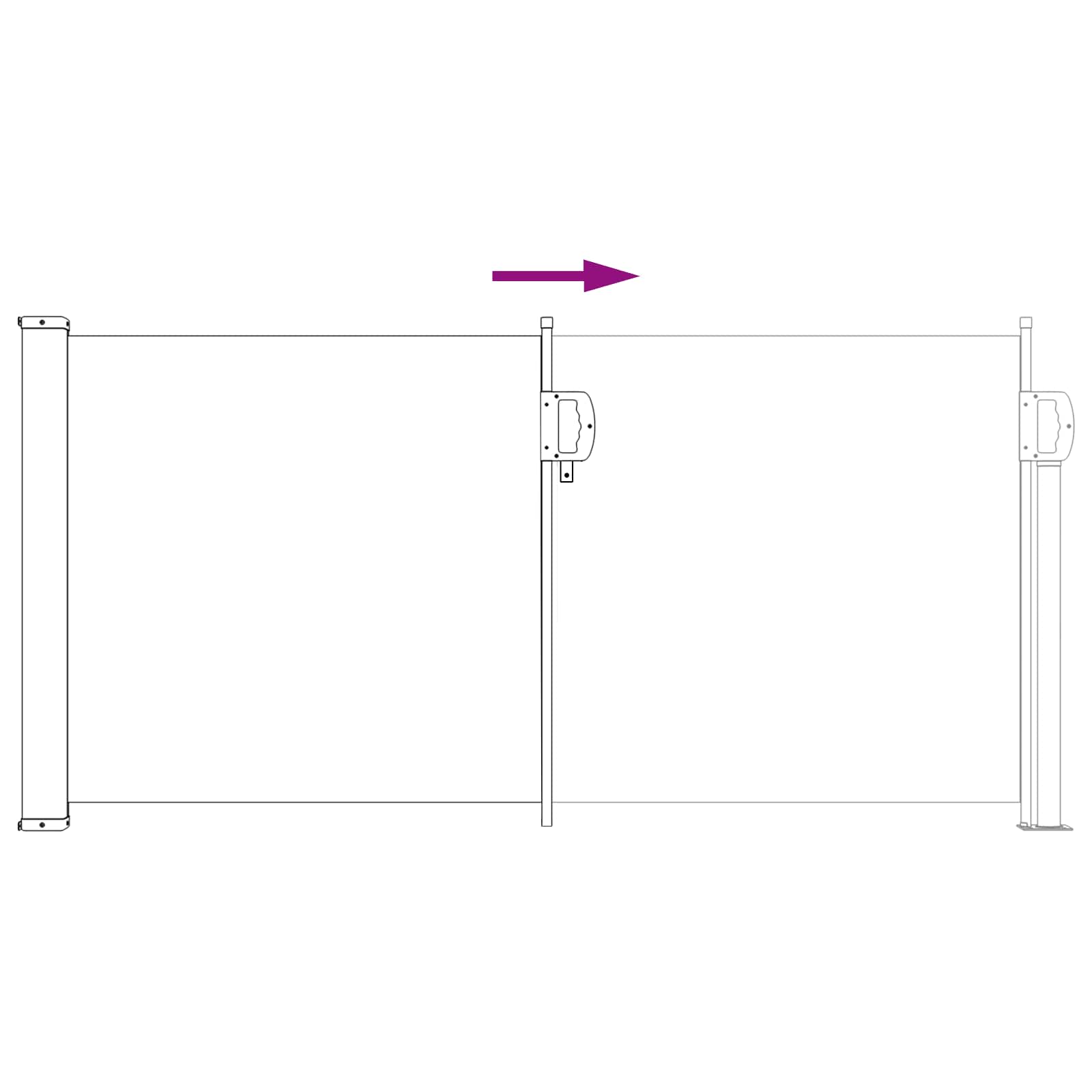 Ausziehbare Seitenmarkise 300 x 100 cm Polyester Rechteckig
