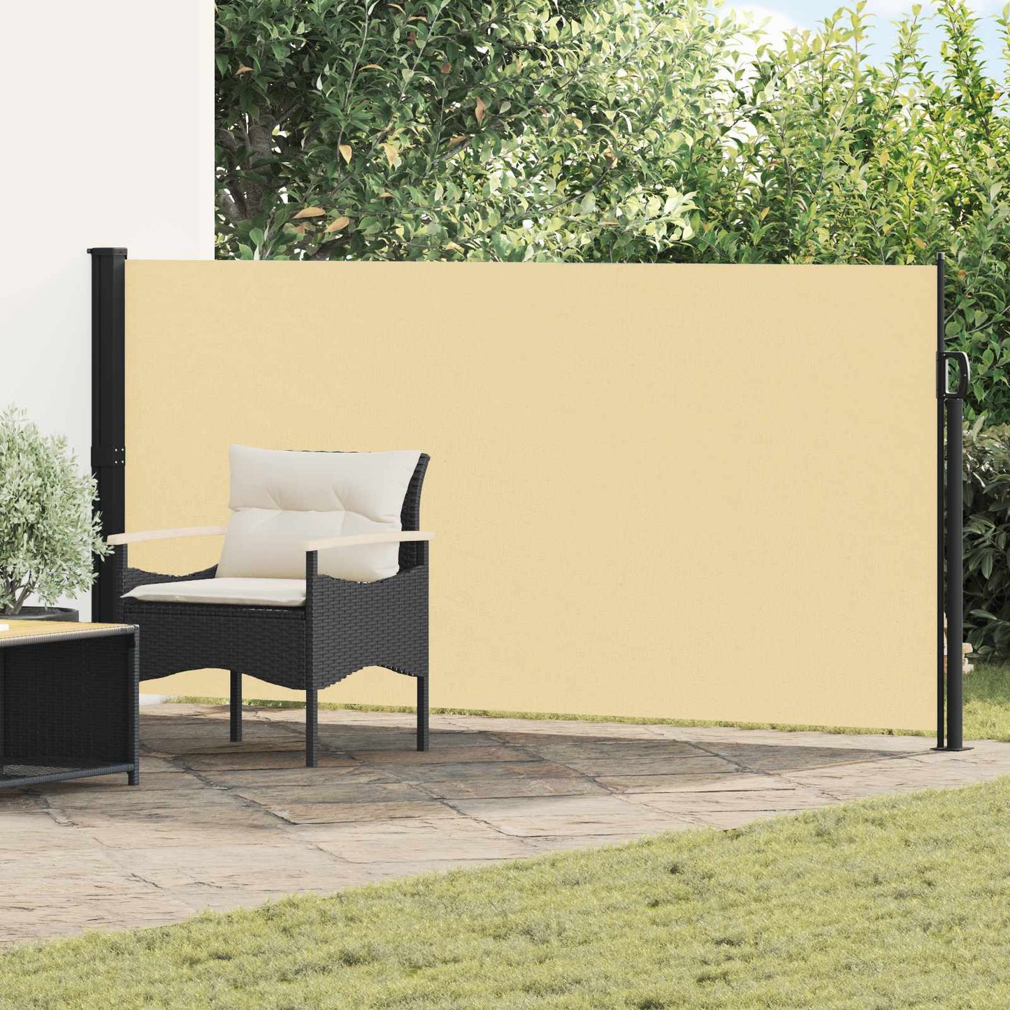 Ausziehbare Seitenmarkise 117 x 300 cm Polyester Rechteckig
