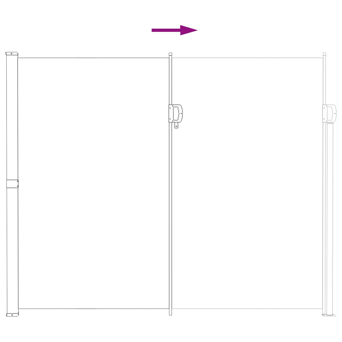 Ausziehbare Seitenmarkise Rechteckig 200 x 300 cm Polyester